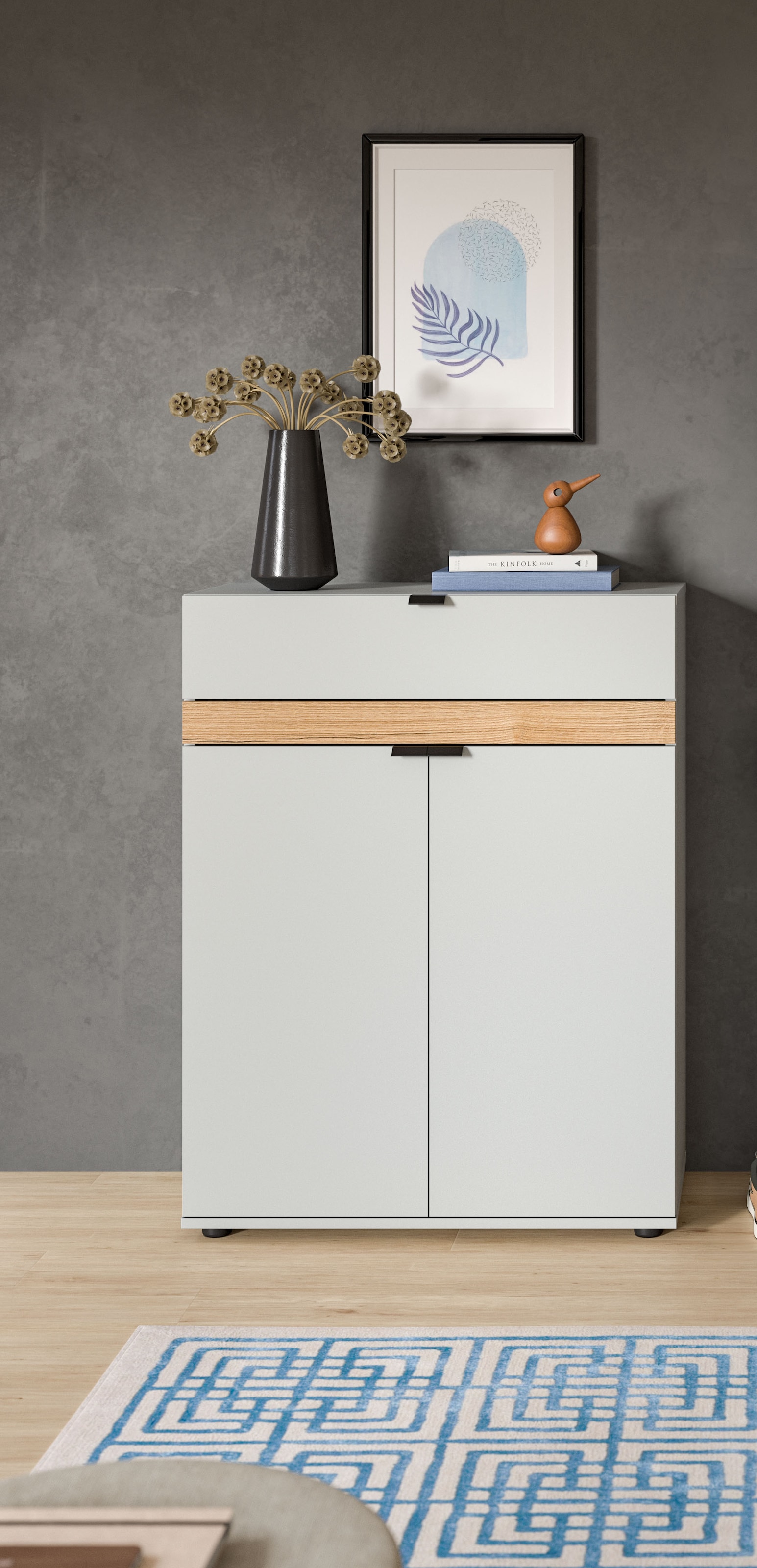 INOSIGN Garderobenschrank 1 Stk. tlg. Oran, Schuhkommode, Schublade, Evoke Oak NB, 3 Fächer