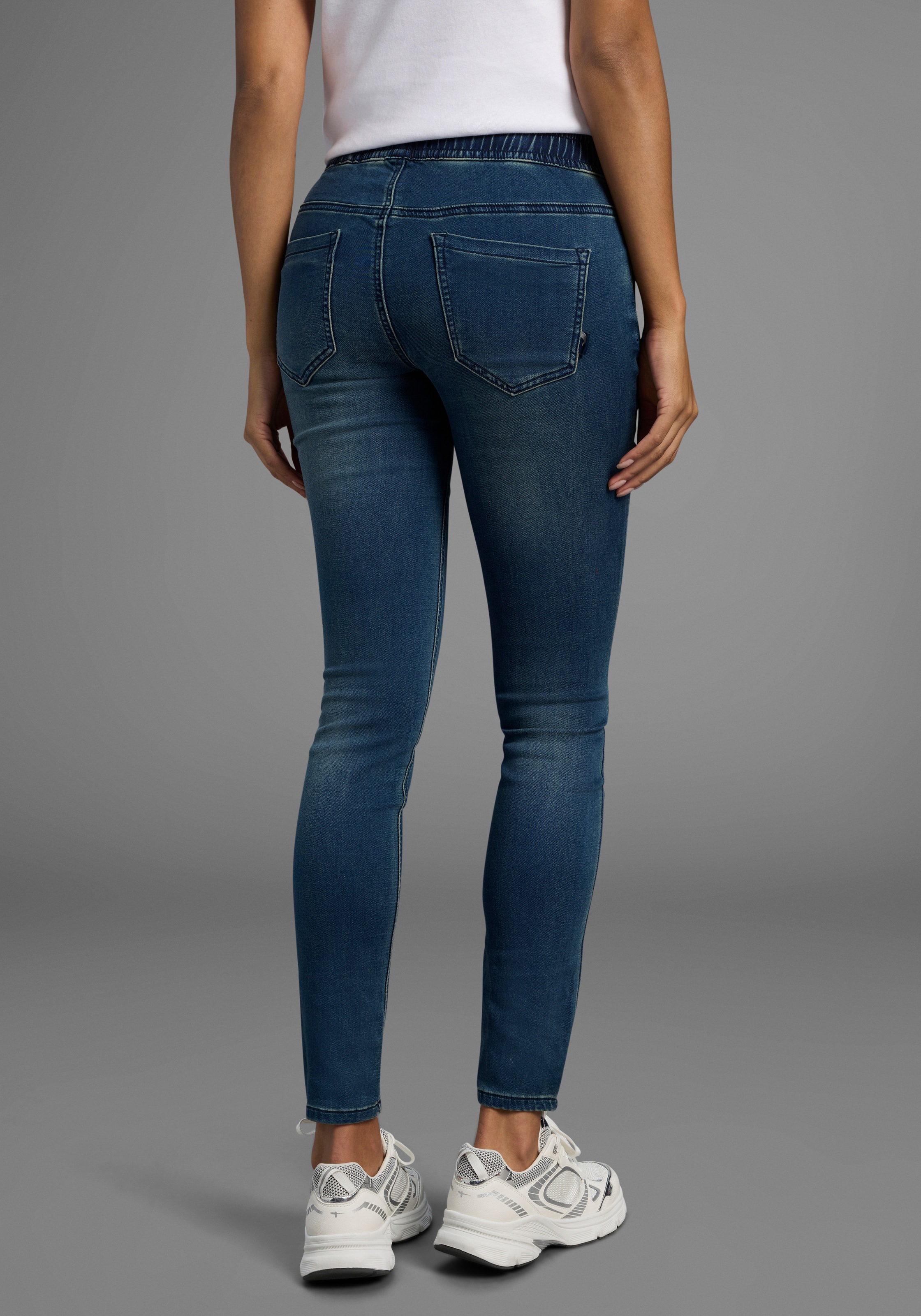 Arizona Stretch-Jeans weites Bein, normale Leibhöhe, knöchellang, mit Used- günstig online kaufen