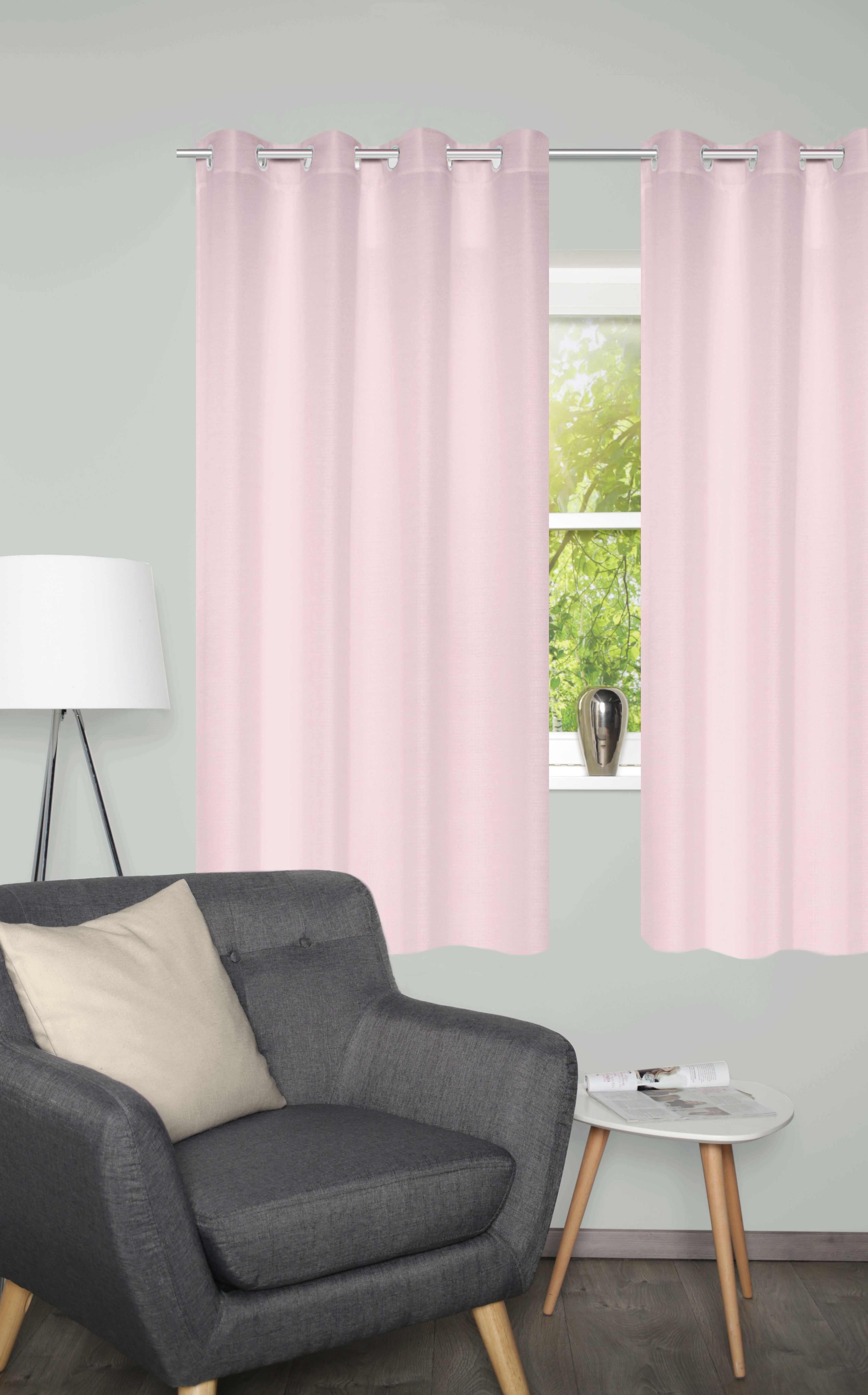 Home Basics Vorhang "BENOGA 2er SET" Ösen 2 Stk. tlg. SET, Ösenschal, Uni, Dekostruktur