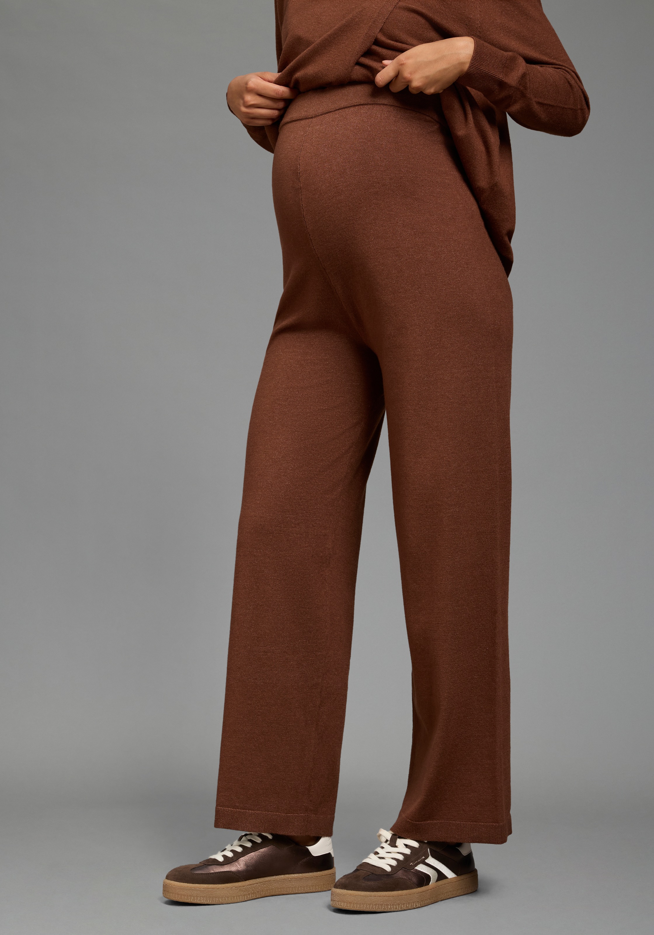 Neun Monate Umstandshose "Strickhose für Schwangerschaft und Stillzeit" Umstands-Strickhose mit extra weitem Bund