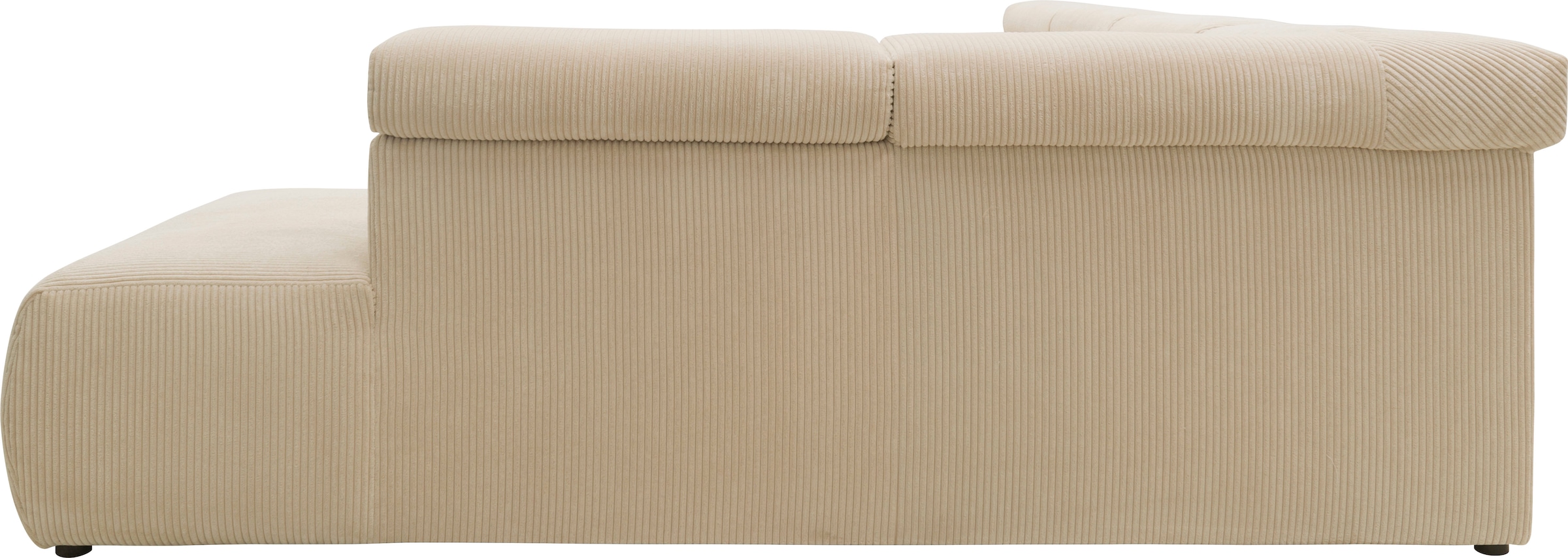 DOMO collection Wohnlandschaft »Brandon, belastbar bis 140kg/ Sitz, B/T: 359/228 cm, U-Form«, ohne Sitztiefenverstellung, Cord, creme