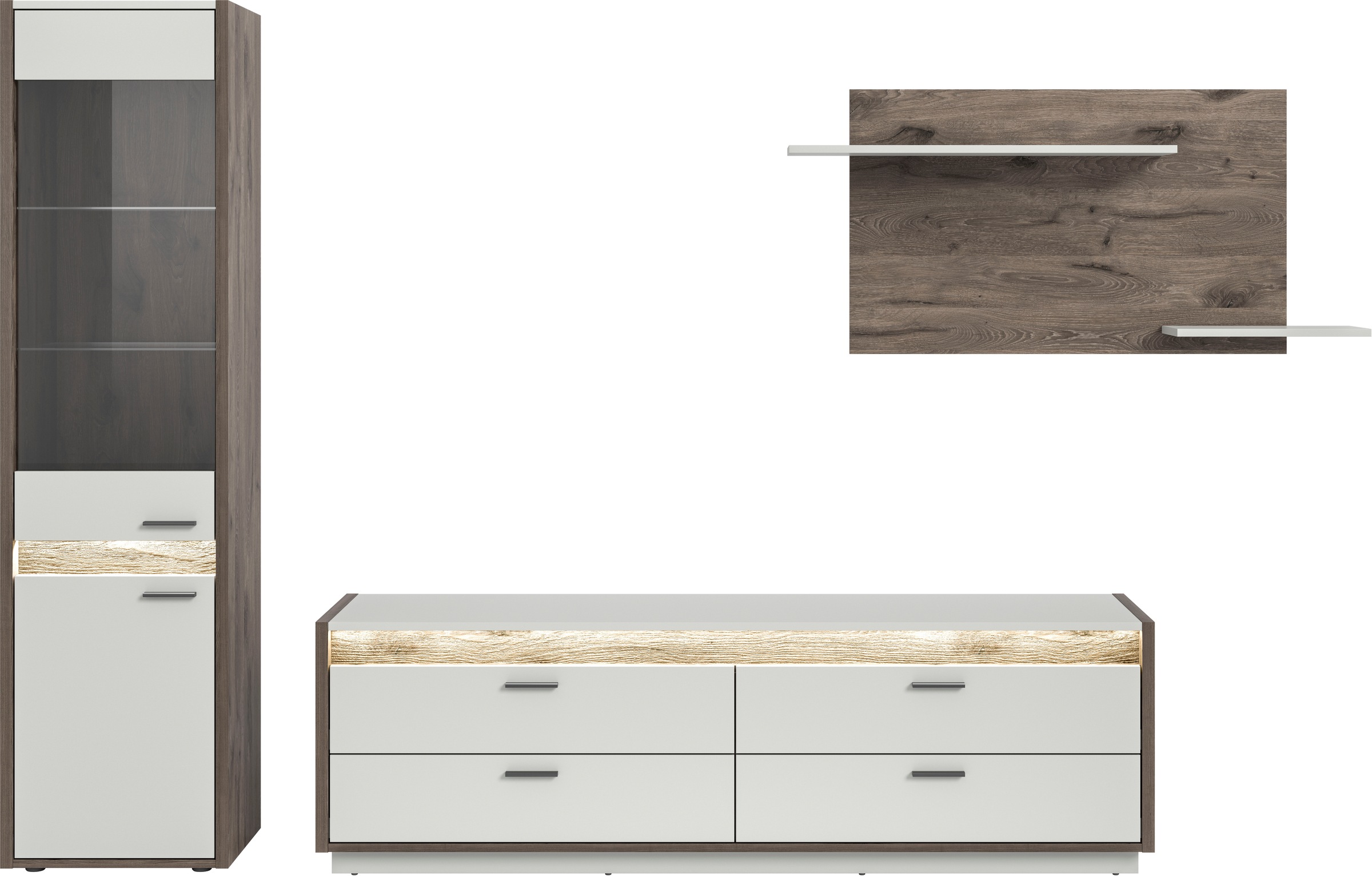INOSIGN Wohnwand "Treviso, Breite 268 cm, bestehend aus: 1x Vitrine, 1x Low günstig online kaufen