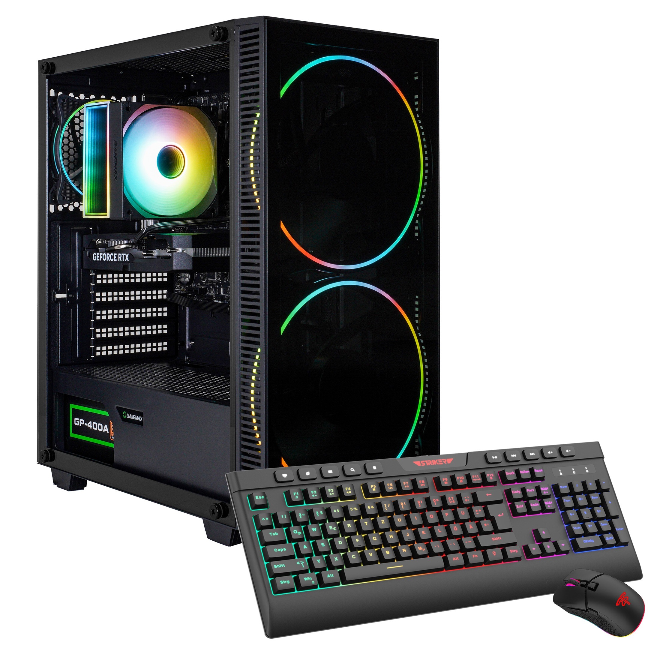"GAMEMAX Gaming-PC ""Black Hole 7583 Intel Core i5 14400F RTX 5060 32GB DDR4 1TB SSD"", schwarz, Microsoft Windows 11 Home (64 Bit), RTX 5060, 32 GB