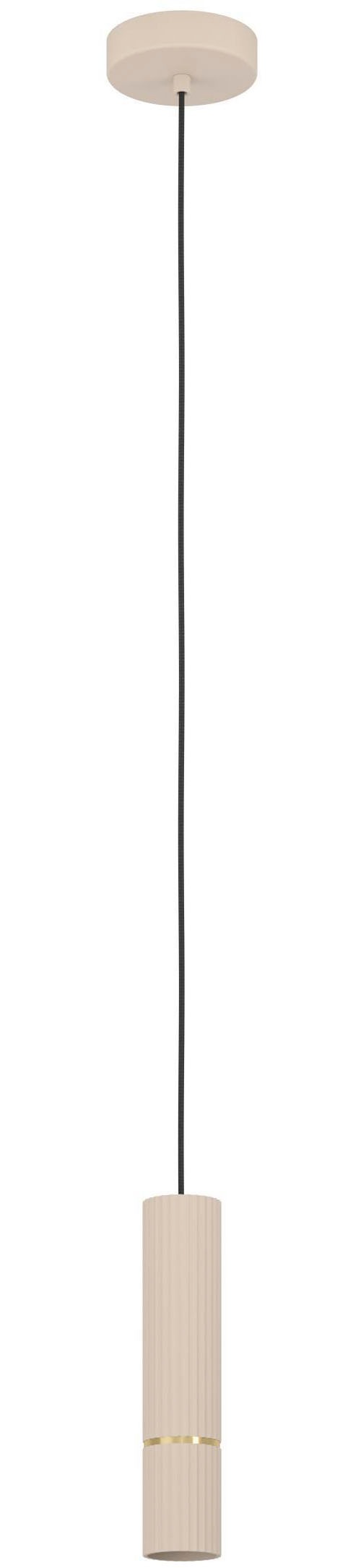 EGLO Hängeleuchte »Caminia Hängelampe, beige und gold, Esstischlampe, Pendelleuchte, GU10« GU10 1 Stk. Hängeleuchte - H110 x Ø6 cm - sandfarben, messing-gebürstet