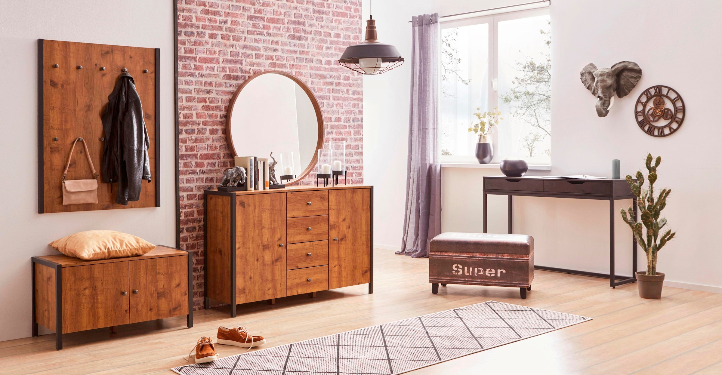 living walls Papiertapete »Authentic Walls Backstein Optik«, gemustert-matt-Steinoptik-realistisch-3D-Optik, StrukturTapete Stein Tapeten Wohnzimmer Schlafzimmer Design Wandtapete