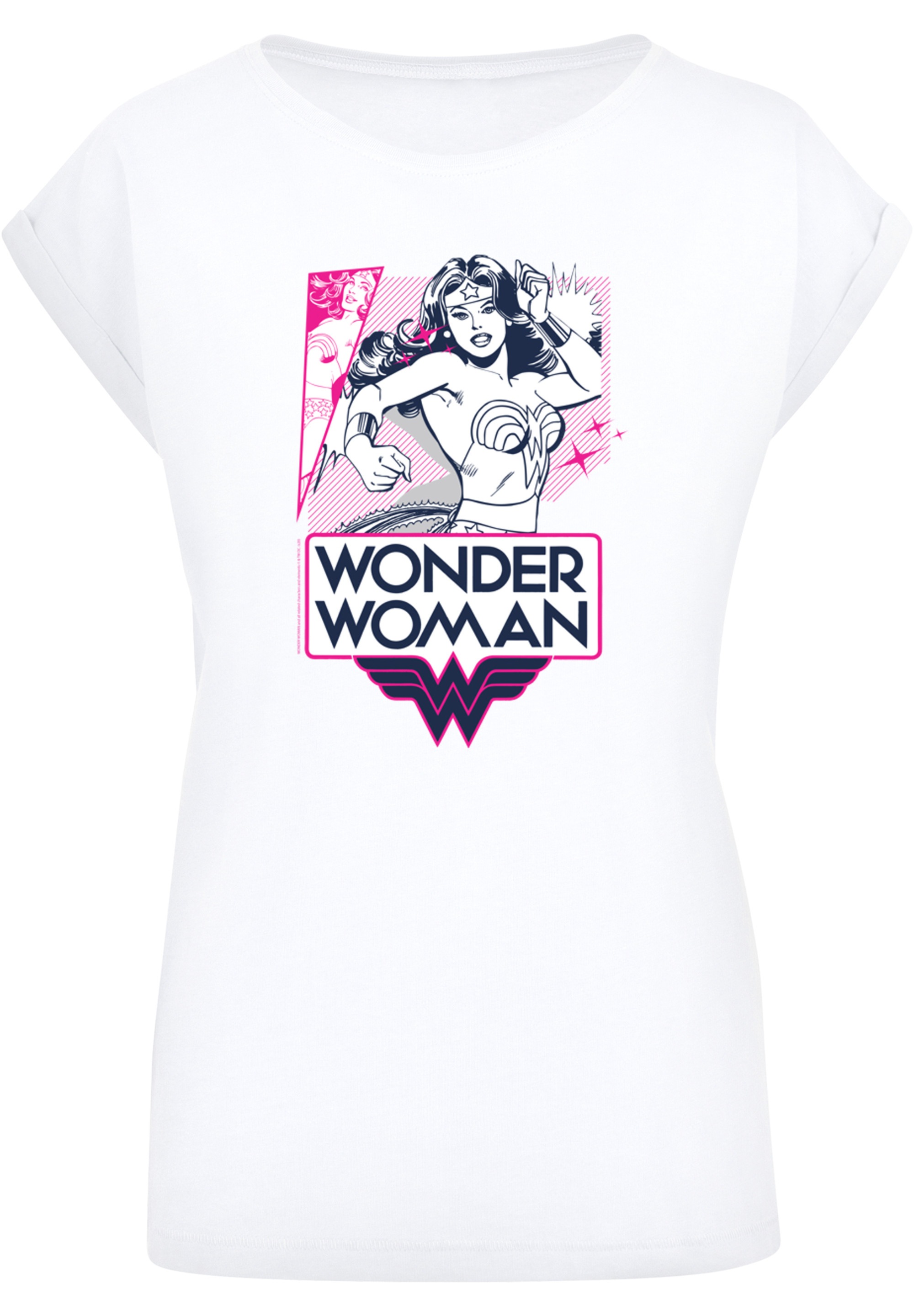F4NT4STIC T-Shirt »DC Comics Wonder Woman Pink Action«, Damen,Premium Merch,Regular-Fit,Kurze Ärmel,Bedruckt
