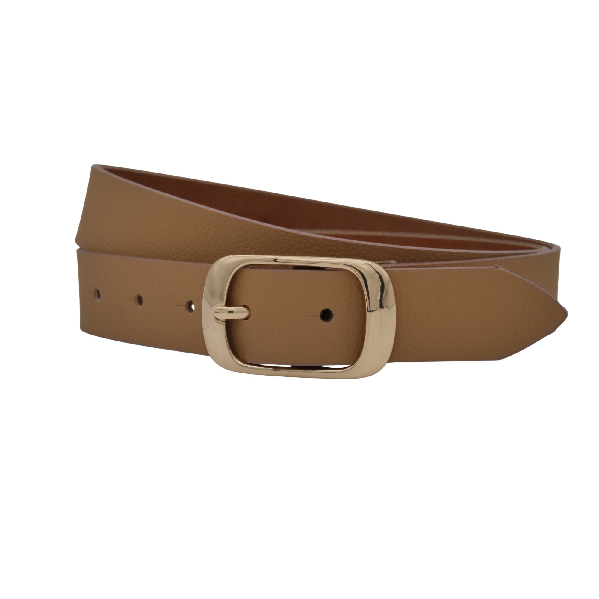 Ledergürtel ANNAMATONI "AnnaMatoni Damen Ledergürtel in hochwertigem Veganem Nappa 3cm", Damen, Gr. TW80 - 95cm Gesamtlänge, beige 130, 100% Leder, Gürtel Ledergürtel
