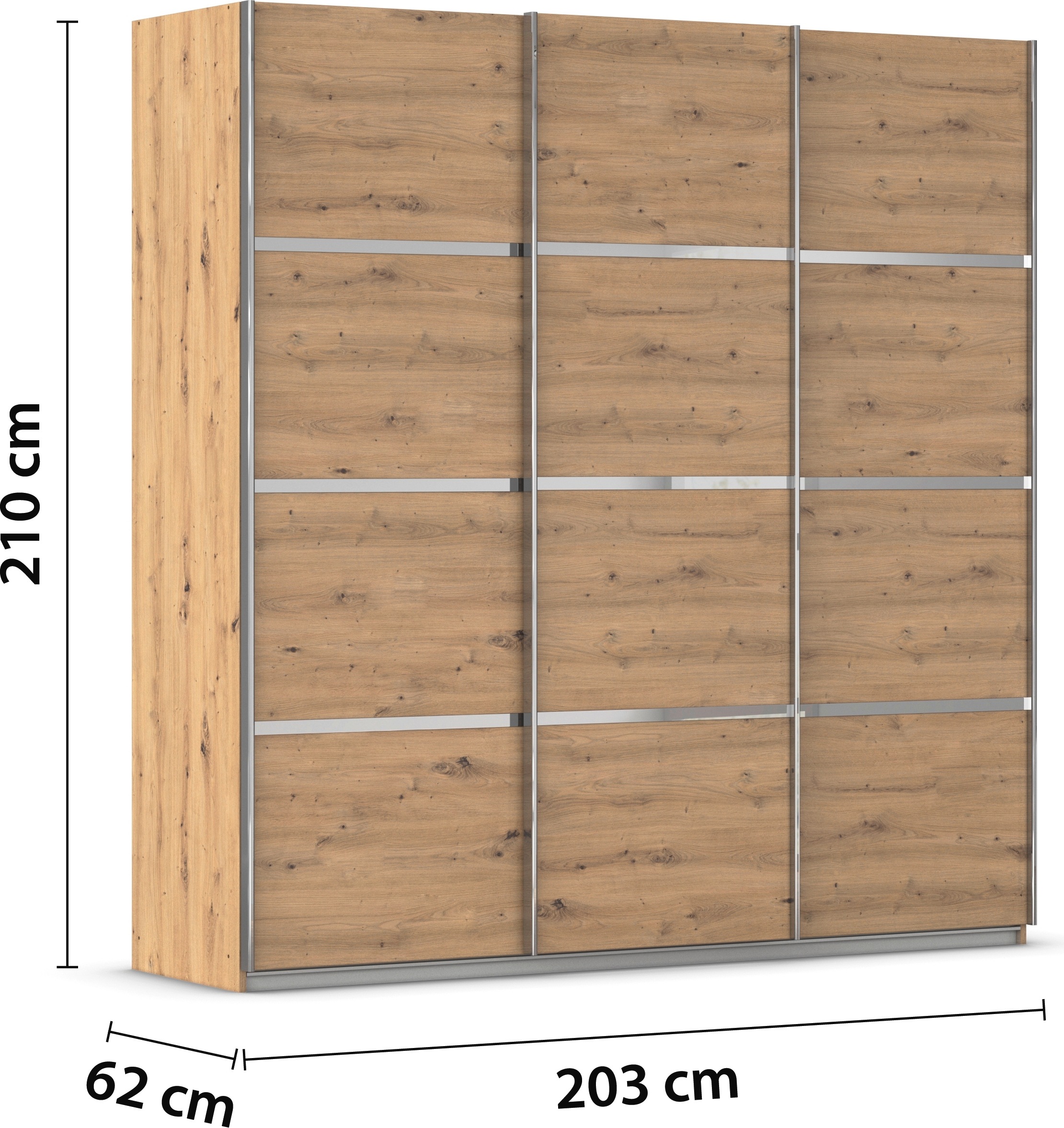 rauch Kleiderschrank »Schwebetürenschrank OTTO´s Choice Garderobe Schrank TOP ANGEBOT Avola«, (in 3 verschiedenen Ausstattungen BASIC/CLASSIC/PREMIUM), mit eleganten Zierleisten in Chrom, Schwarz oder Weiß MADE IN GERMANY