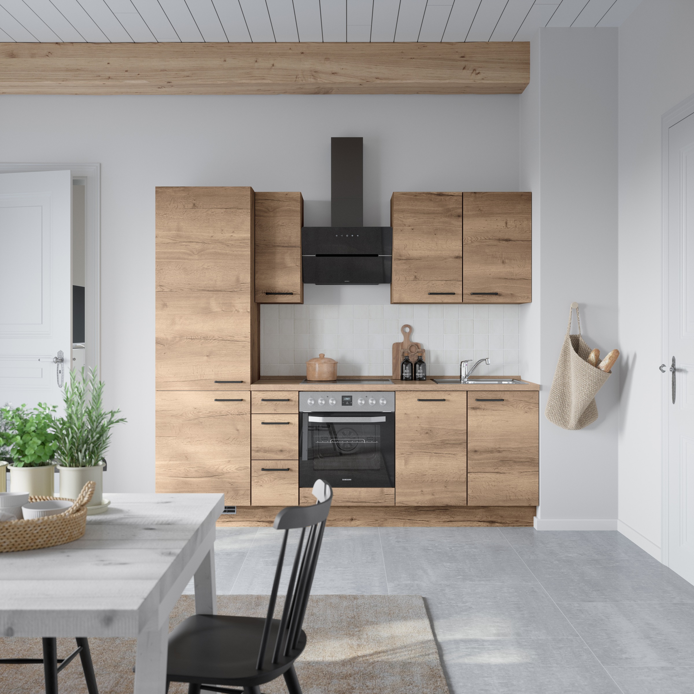 nobilia® Küchenzeile »"Structura II"«, vormontiert, Ausrichtung wählbar, Breite 240 cm, wahlw. mit E-Geräten