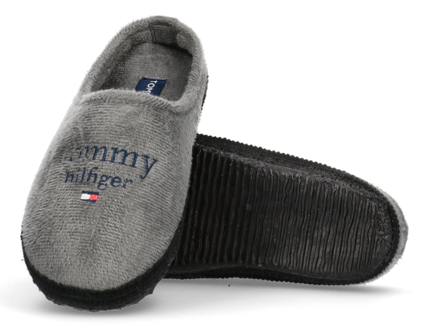 Tommy Hilfiger Pantoffel mit »INDOOR | GREY«, kaufen SLIPPER Logostickerei BAUR