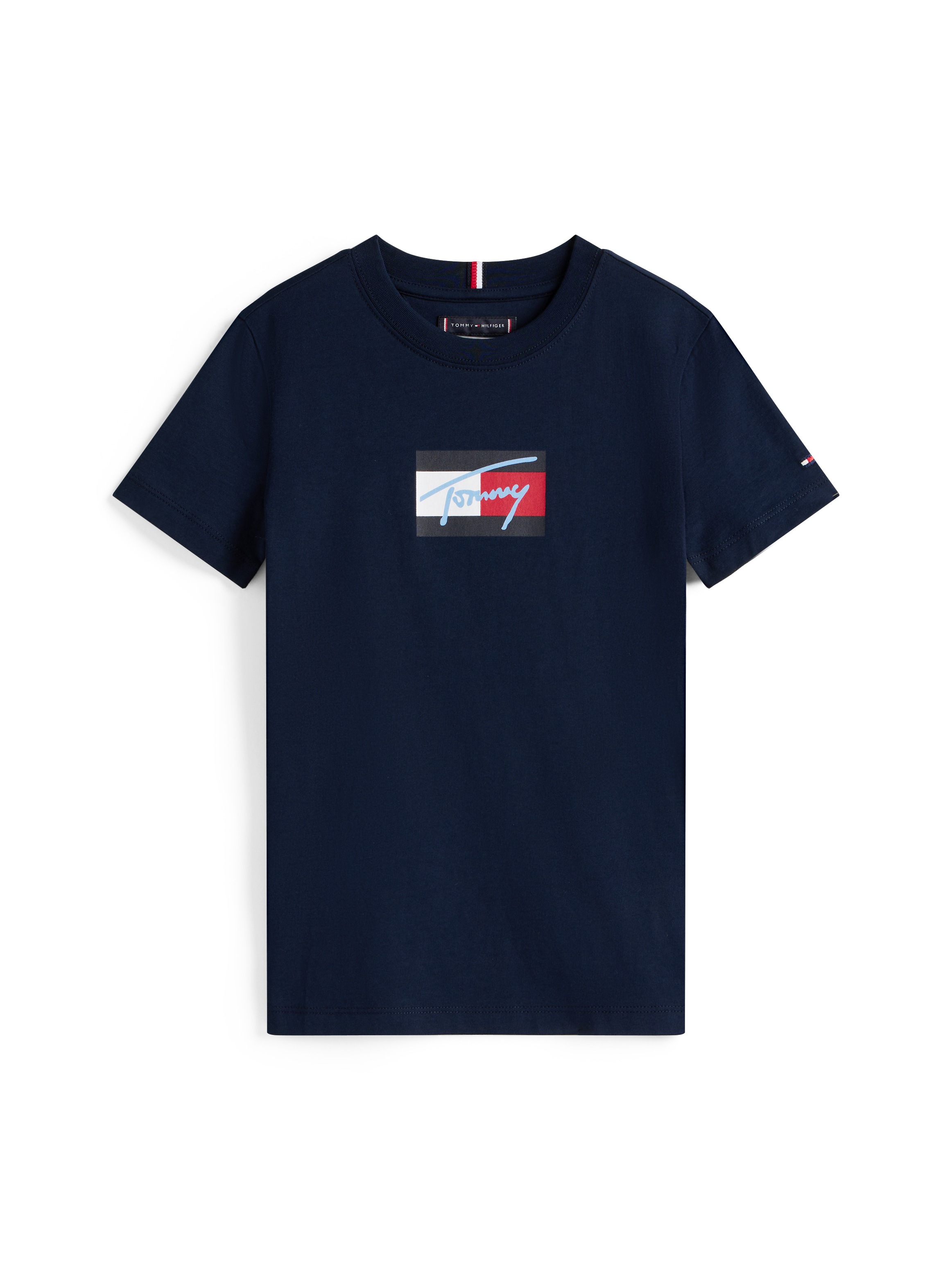 Thumbnail - Tommy Hilfiger T-Shirt "TOMMY SCRIPT FLAG PRINT TEE SS" für Kinder bis 16 Jahre, mit Logo-Print