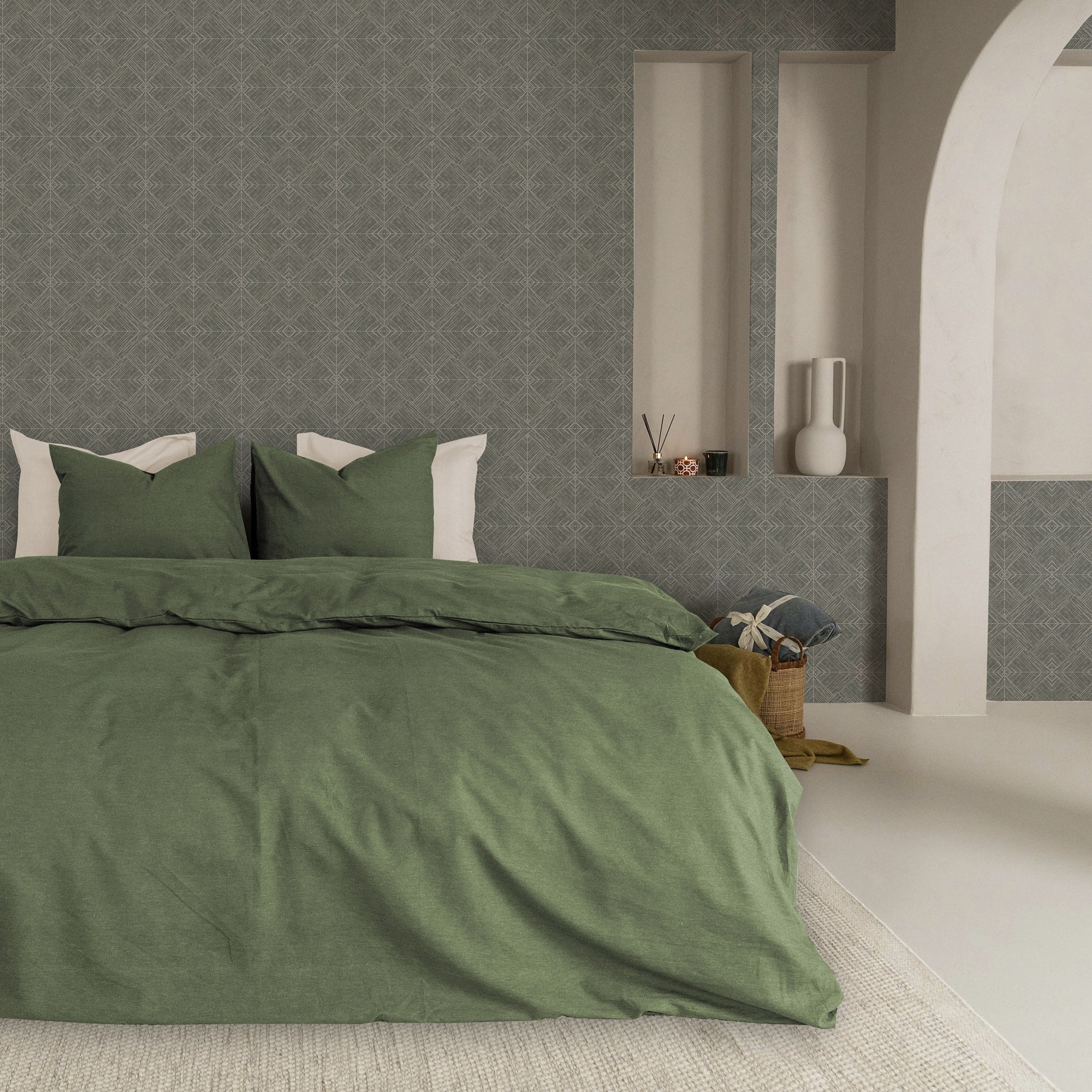 kayori Vliestapete »Kyushu« kariert glatt 10mx52cm (ca. 5m2)