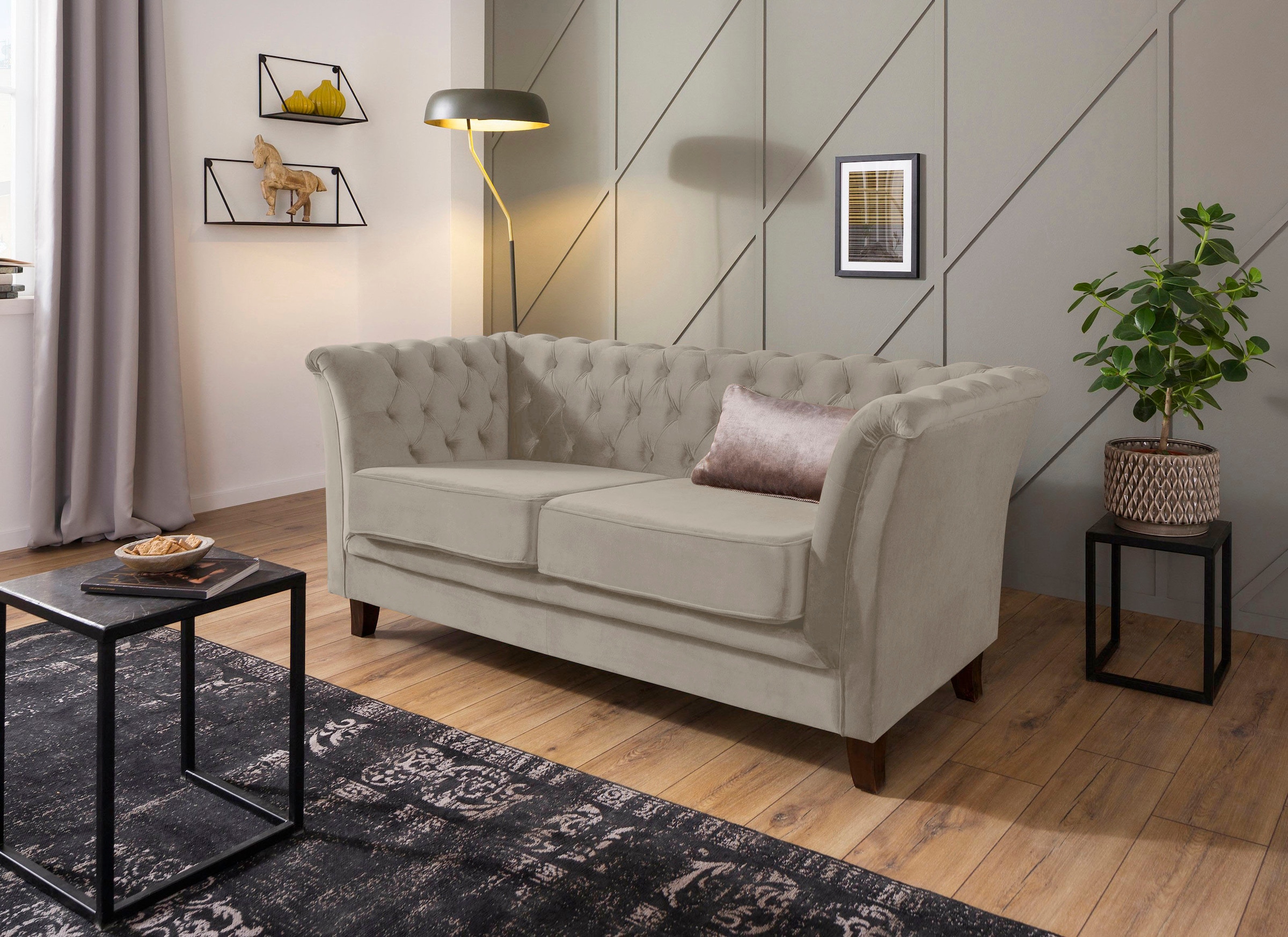 Home affaire Chesterfield-Sofa "Dover", aufwändige Knopfheftung in Chesterfield-Optik