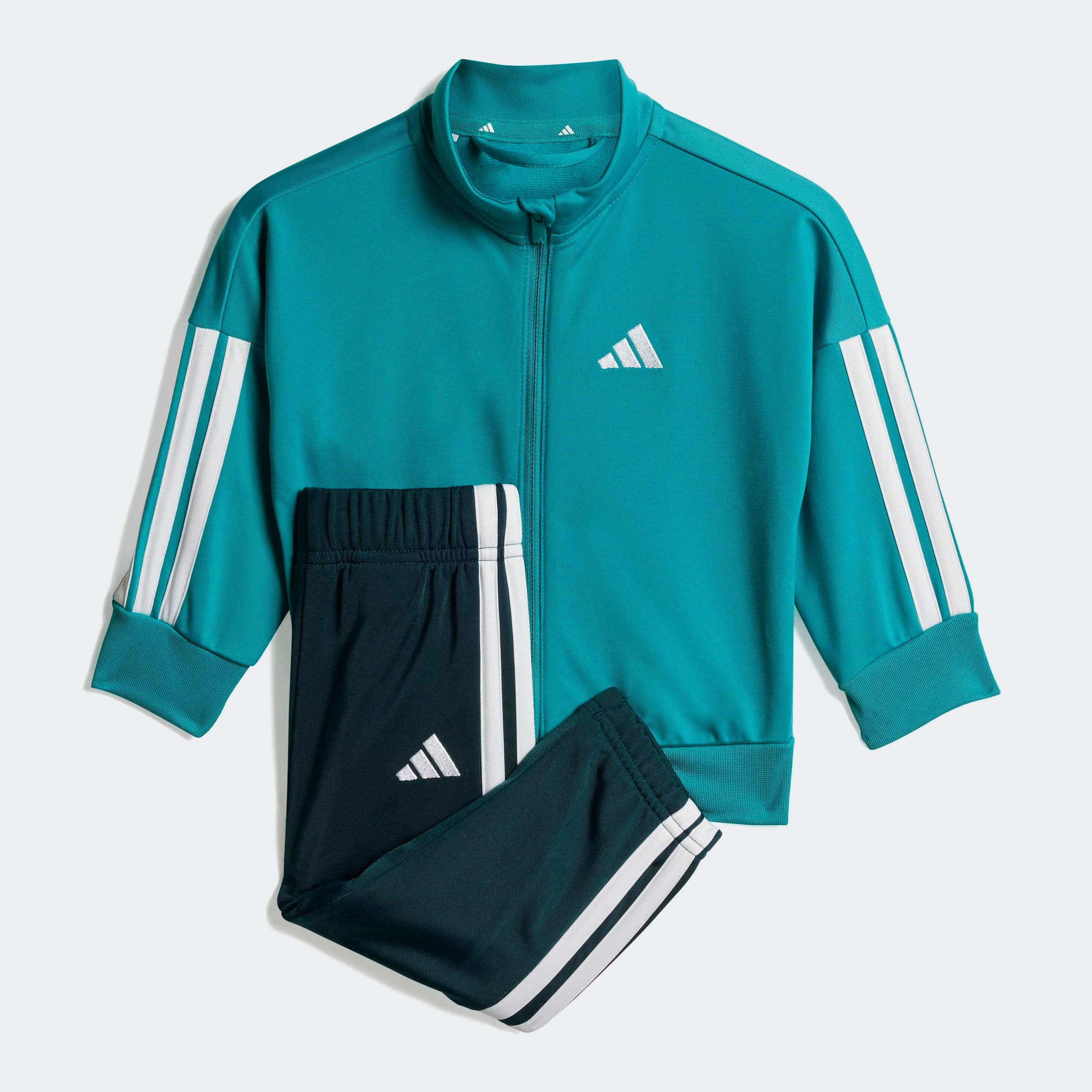 Mädchen Trainingsanzug "I 3S TR TS 205"pure teal, weiß, Gr. 68, ADIDAS SPORTSWEAR, Obermaterial: 100% Polyester, Sportanzüge