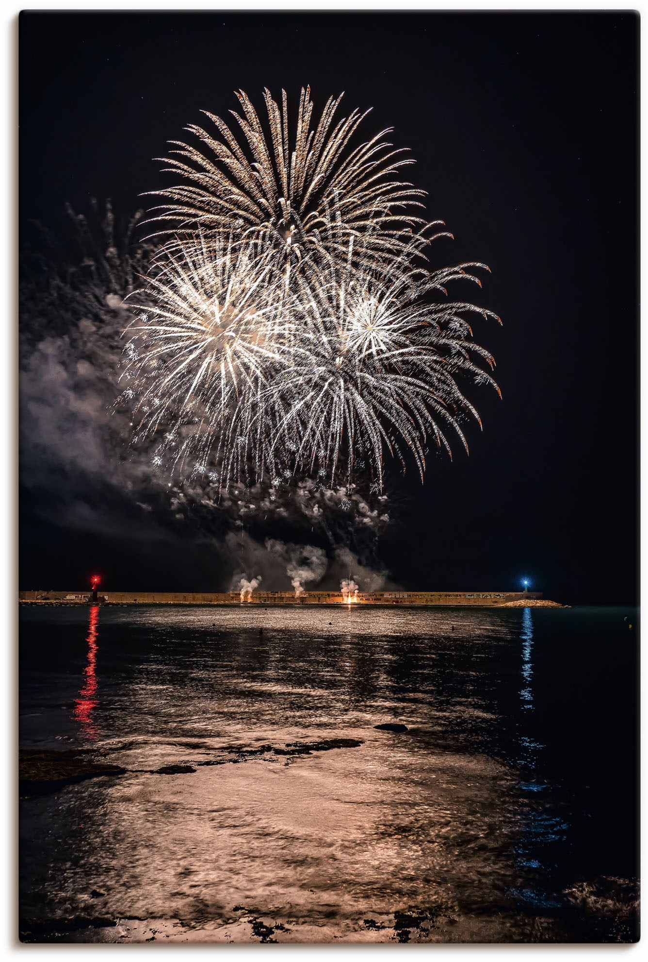 Artland Wandbild "Feuerwerk am Meer", Himmelsbilder, (1 St.), als Alubild, günstig online kaufen