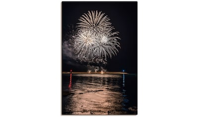 Artland Wandbild »Feuerwerk am Meer«, Himmelsbilder, (1 St.), als Alubild,  Leinwandbild, Wandaufkleber oder Poster in versch. Größen | BAUR
