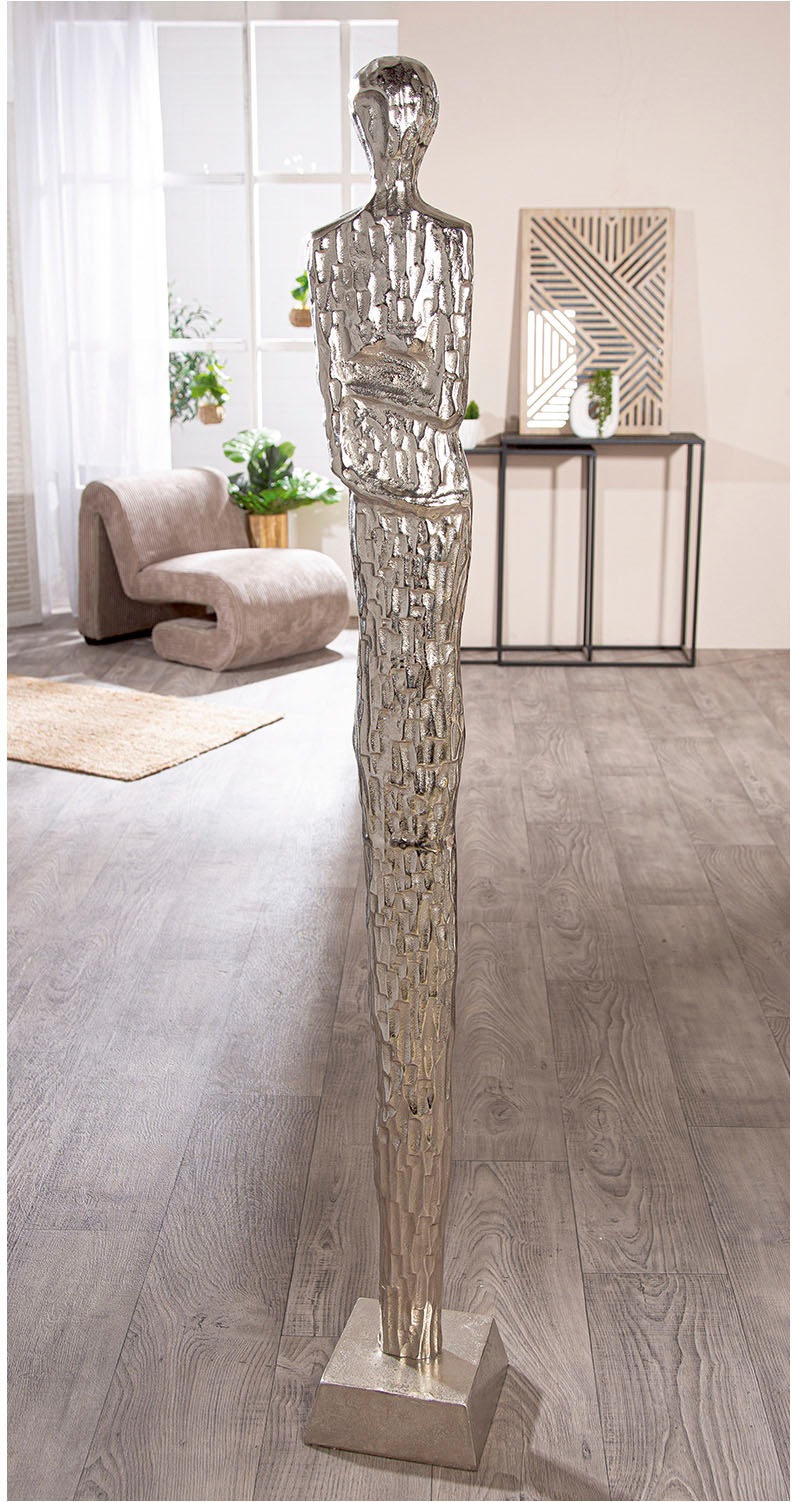 GILDE Dekofigur "Skulptur Frau Salvina silberfarben H. 156 cm" günstig online kaufen