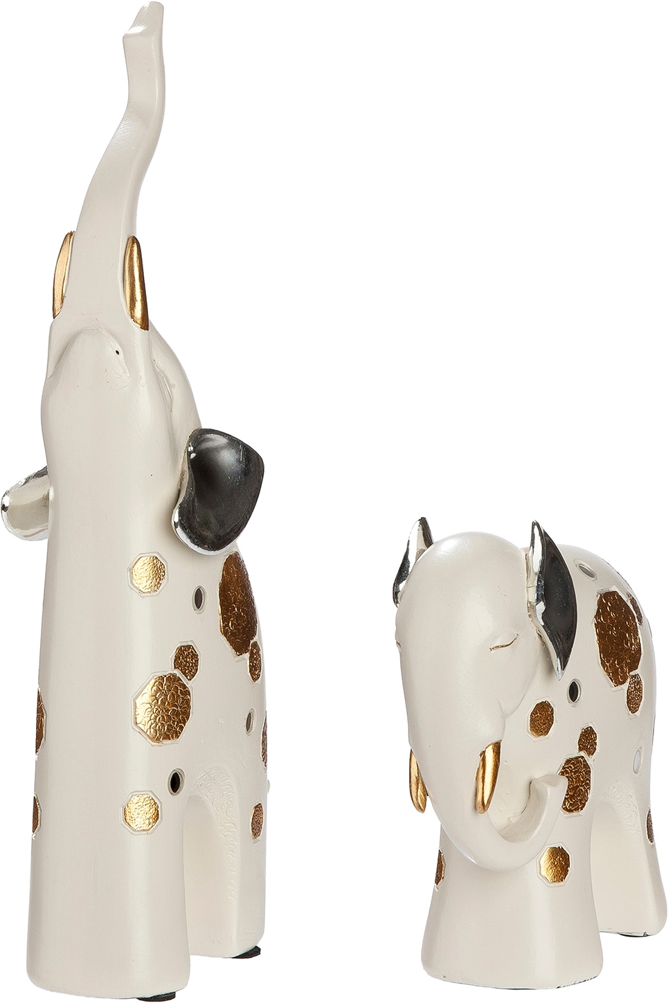 GILDE Skulptur »2tlg. Set Figur Elefant Midas weiß« Tierfigur Glückssymbol Dekoelefant elegantes Design Ethno-Stil