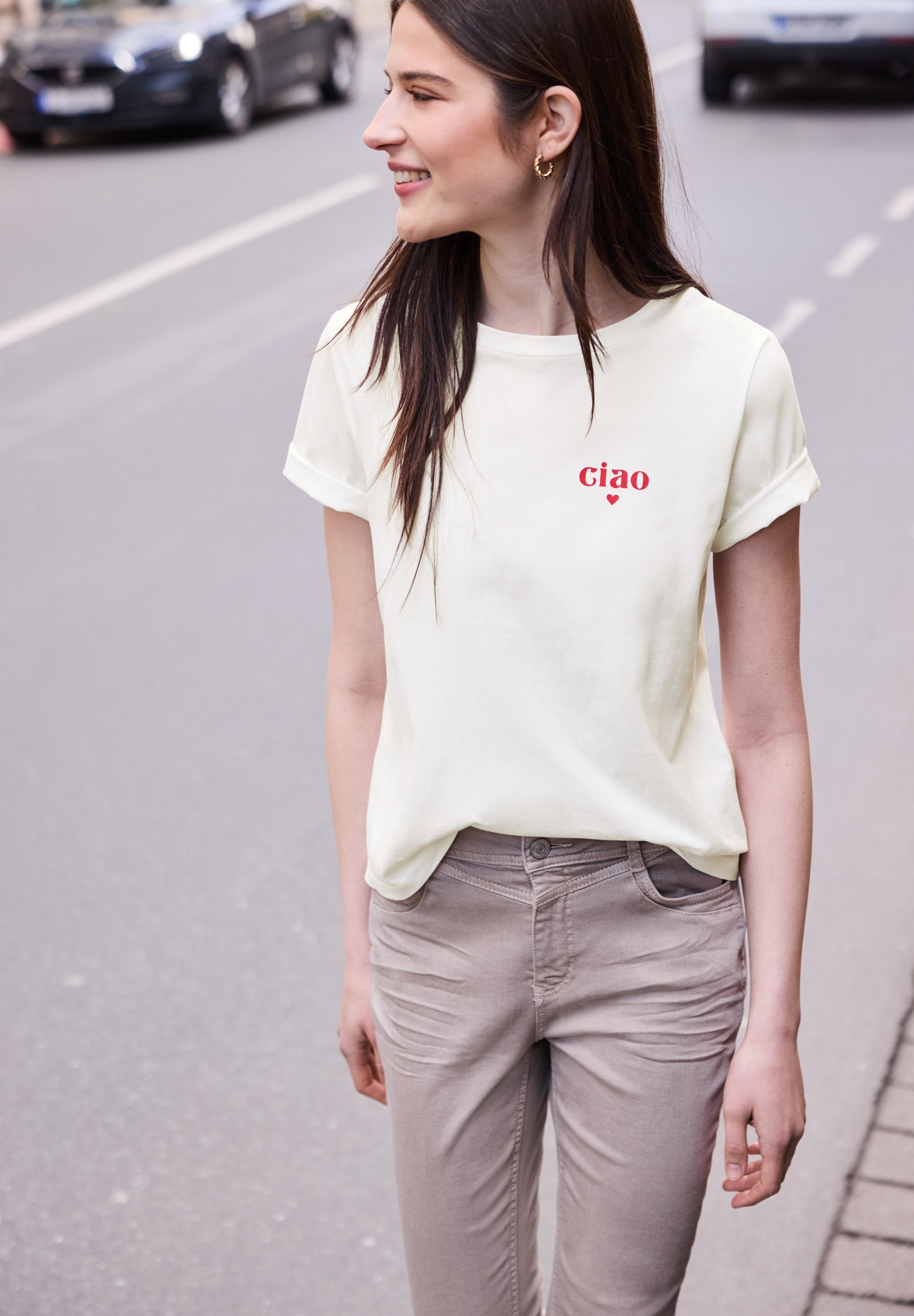 STREET ONE STUDIO T-Shirt aus reiner Baumwolle