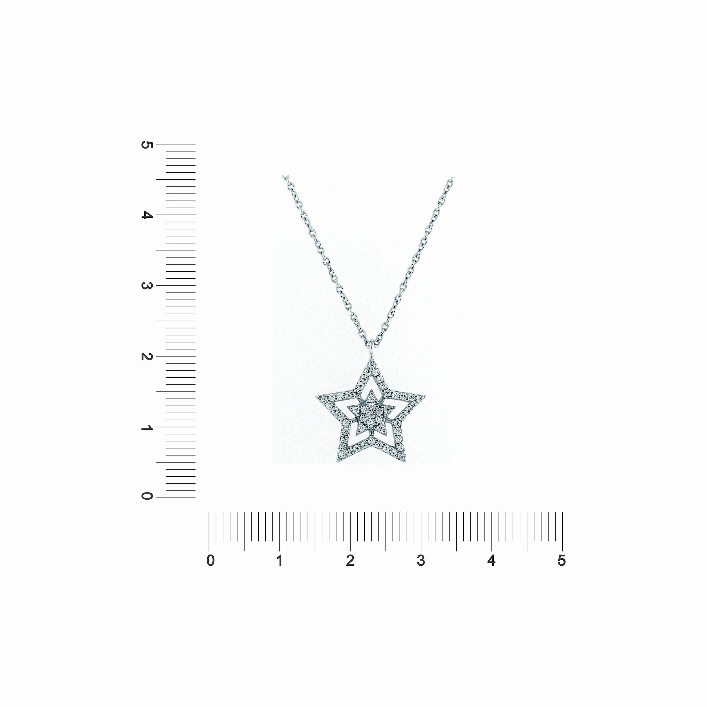 Smart Jewel Kette mit Anhänger »Stern mit Zirkonia Steinen, Silber 925«