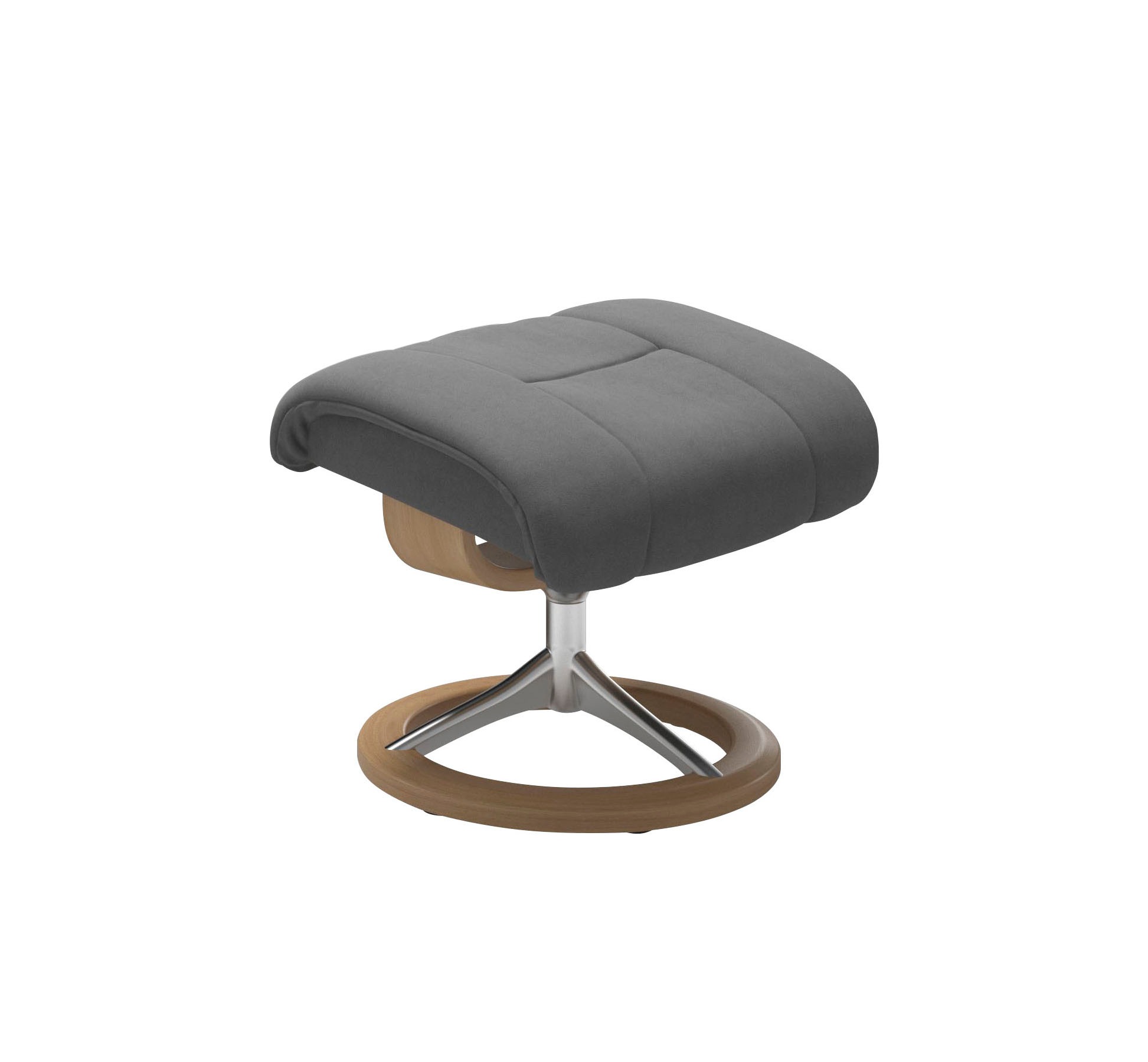 Stressless® Relaxsessel »Reno«, (Set, Relaxsessel mit Hocker), mit Hocker, mit Signature Base, Größe S, M & L, Gestell Eiche