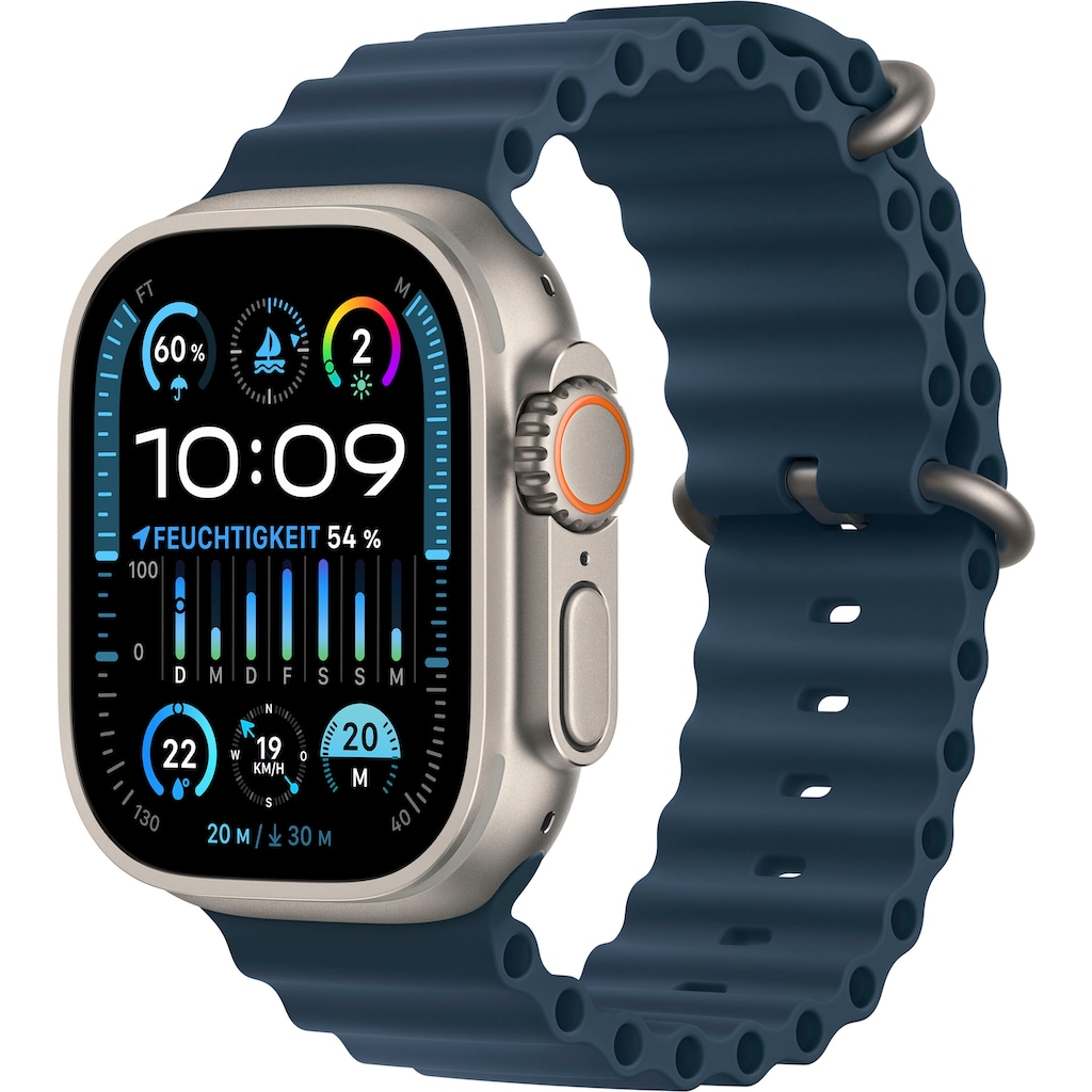 Apple Smartwatch »Watch Ultra 2 GPS 49 mm + Cellular Titanium One-Size«, (Watch OS 10)