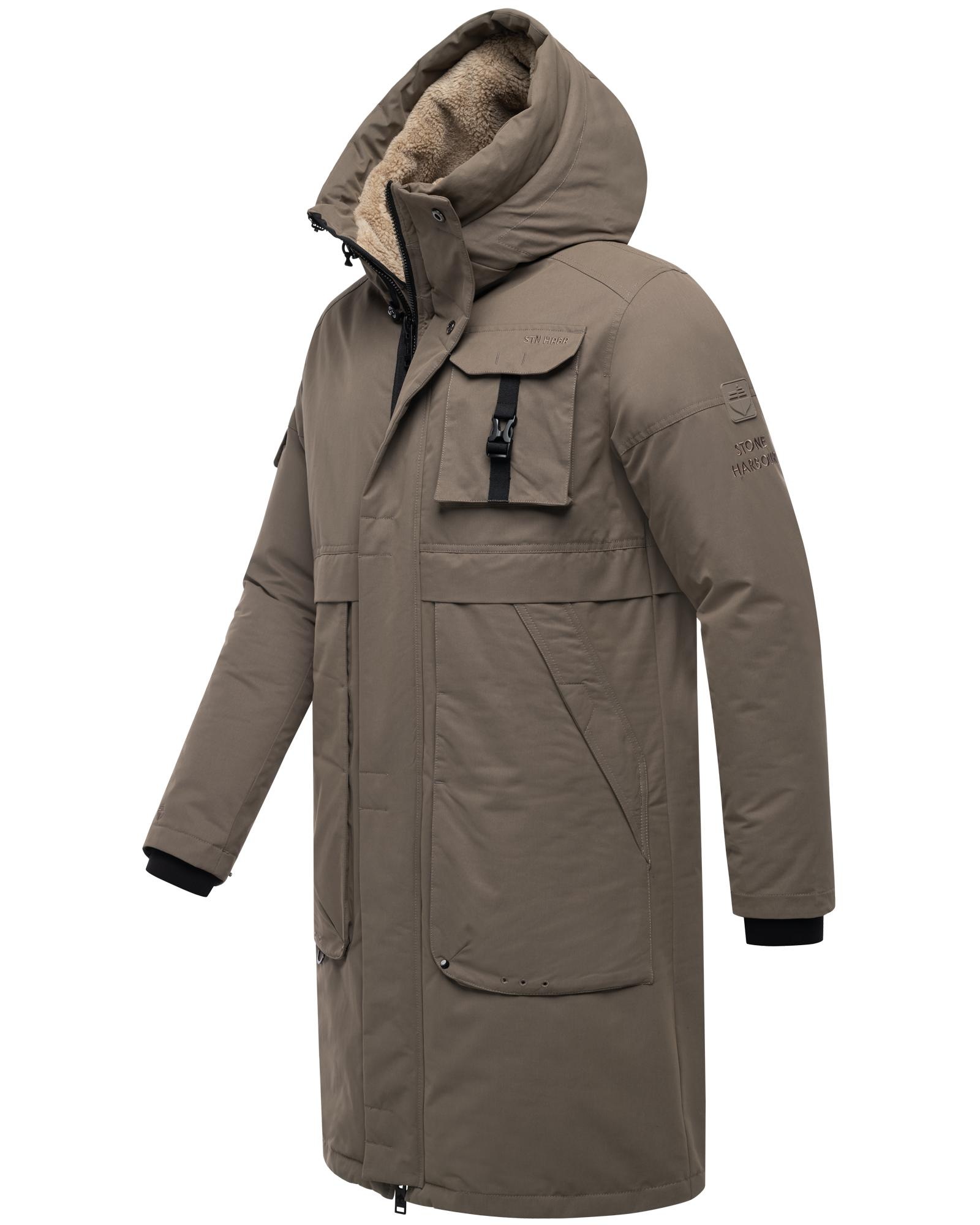 Stone Harbour Wintermantel »Cyriaan XX«, Langer Herren Winterparka mit großen Eingrifftaschen