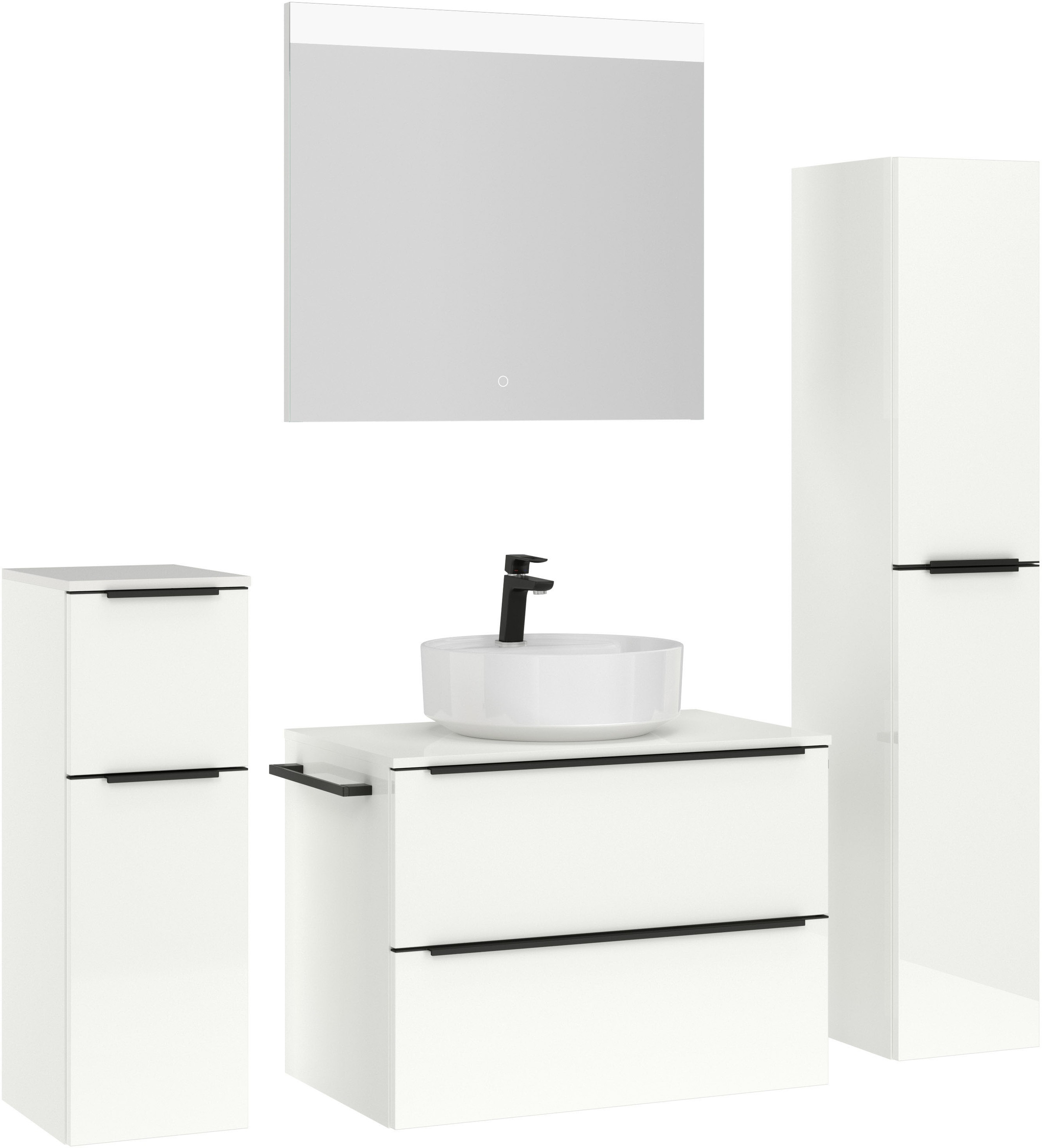 nobilia Badmöbel-Set "Alvene", (4 St., vormontiert, mit Soft-Close), Hochgl günstig online kaufen