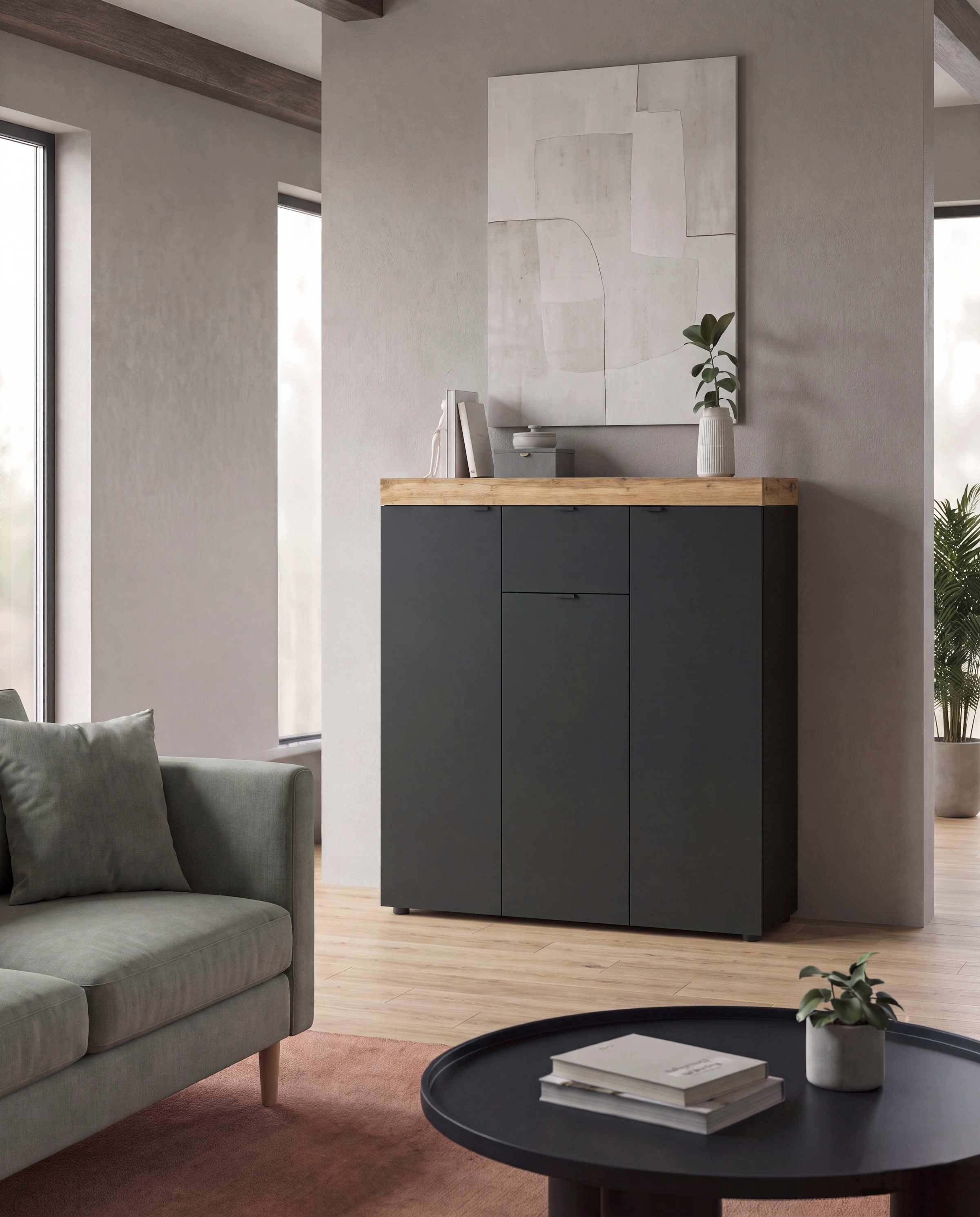 OTTO home Highboard »MAMBO II, Breite 105cm, 3 Türen, 1 Schubkasten, 9 Fächer« 1 Stk. tlg. Kommode, Sideboard, Wohnzimmer, Schlafzimmer