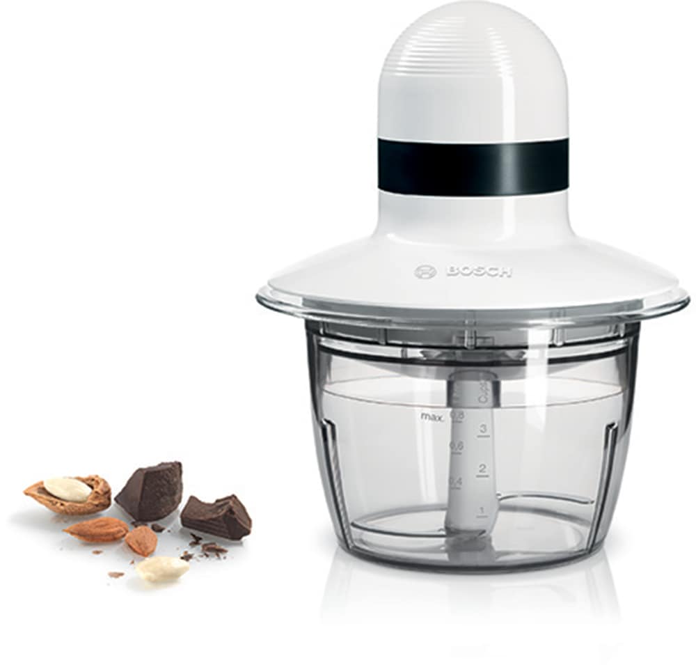 BOSCH Zerkleinerer »MMR08A1, 800ml Behälter, Schlagscheibe, Edelstahl-Messer, weiß« 400 W Behälter mikrowellengeeignet, Einhand-Bedienung