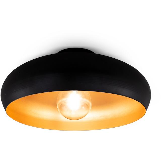 Retro Wohnzimmer Deckenlampe flammig-flammig, Deckenleuchte, E27 schwarz-gold LED 1 BAUR Flur Schlafzimmer | B.K.Licht