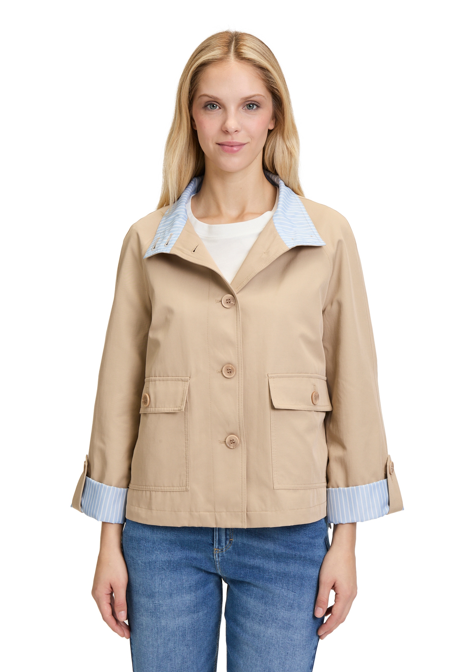 Cartoon Canvasjacke "Cartoon Damen Casual-Jacke mit aufgesetzten Taschen" günstig online kaufen