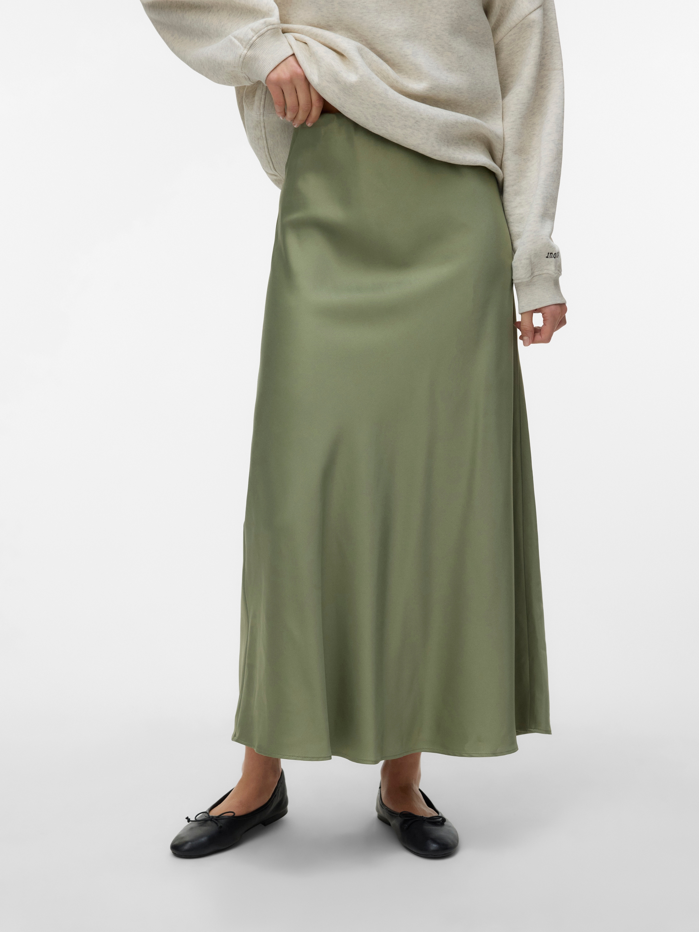 Vero Moda A-Linien-Rock "VMMERLE ANKLE SKIRT WVN GA NOOS" Kunstfaser