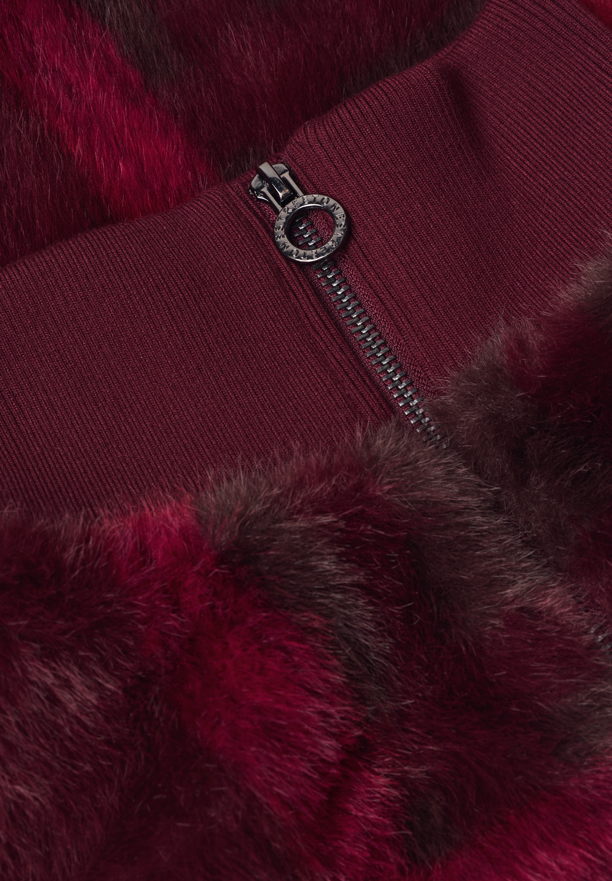 STREET ONE Blouson ohne Kapuze Rippstrickdetails