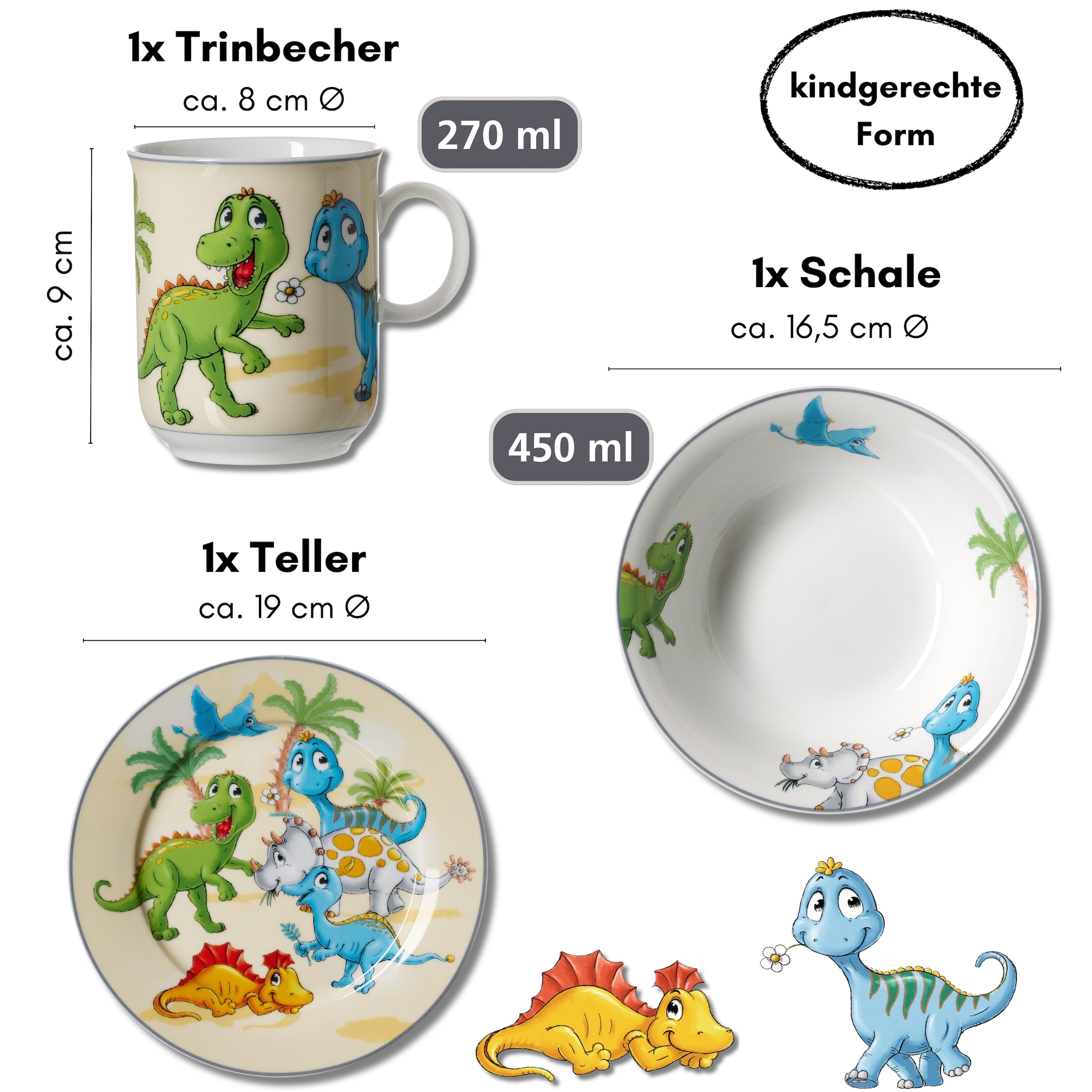 Ritzenhoff & Breker Kindergeschirr-Set »Dino«