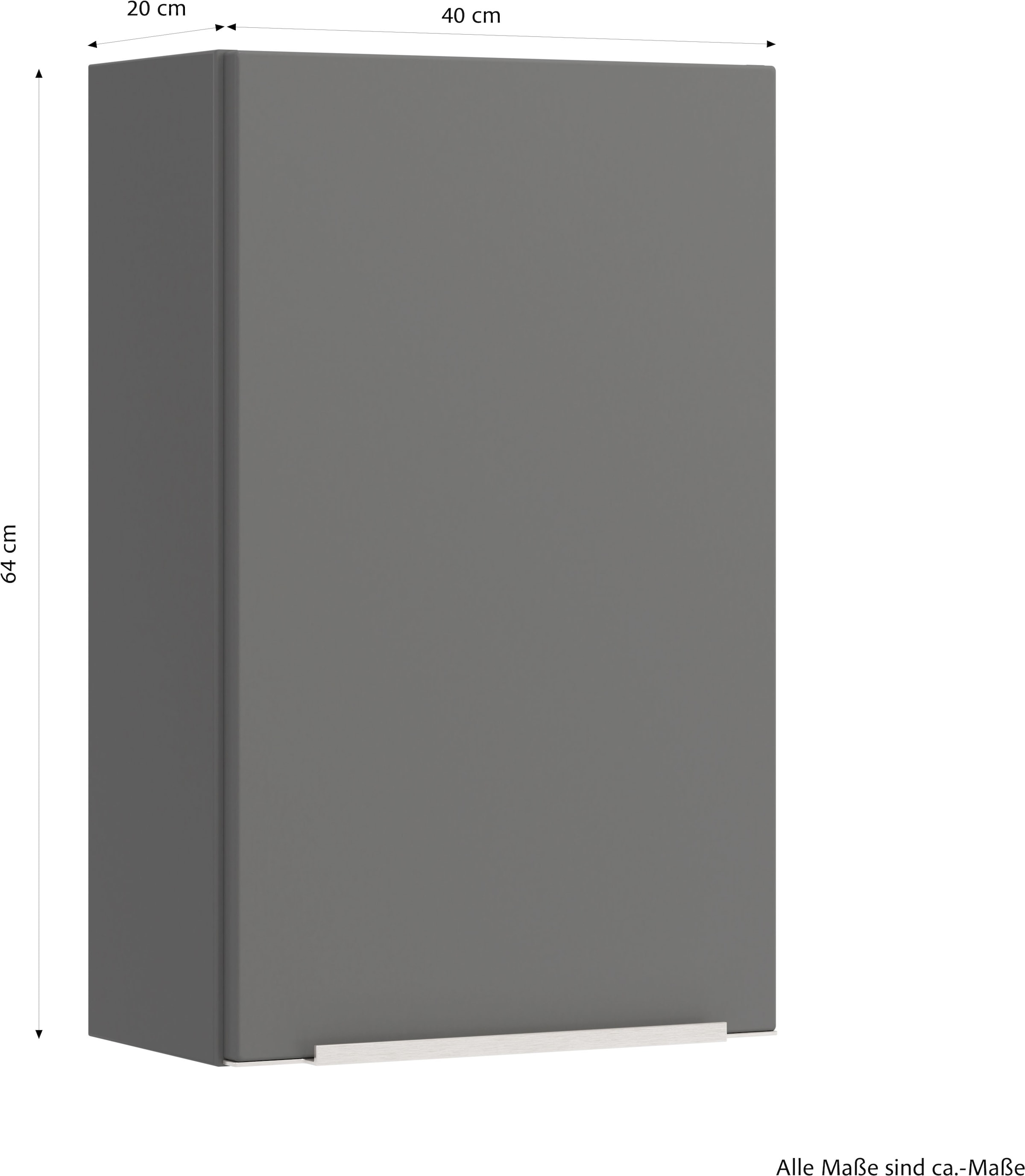 welltime Hängeschrank »TRIENT, Hängeschrank 40 cm, gedämpfte Scharniere« onyx-grey, gedämpfte Tür, verstellbare Einlegeböden
