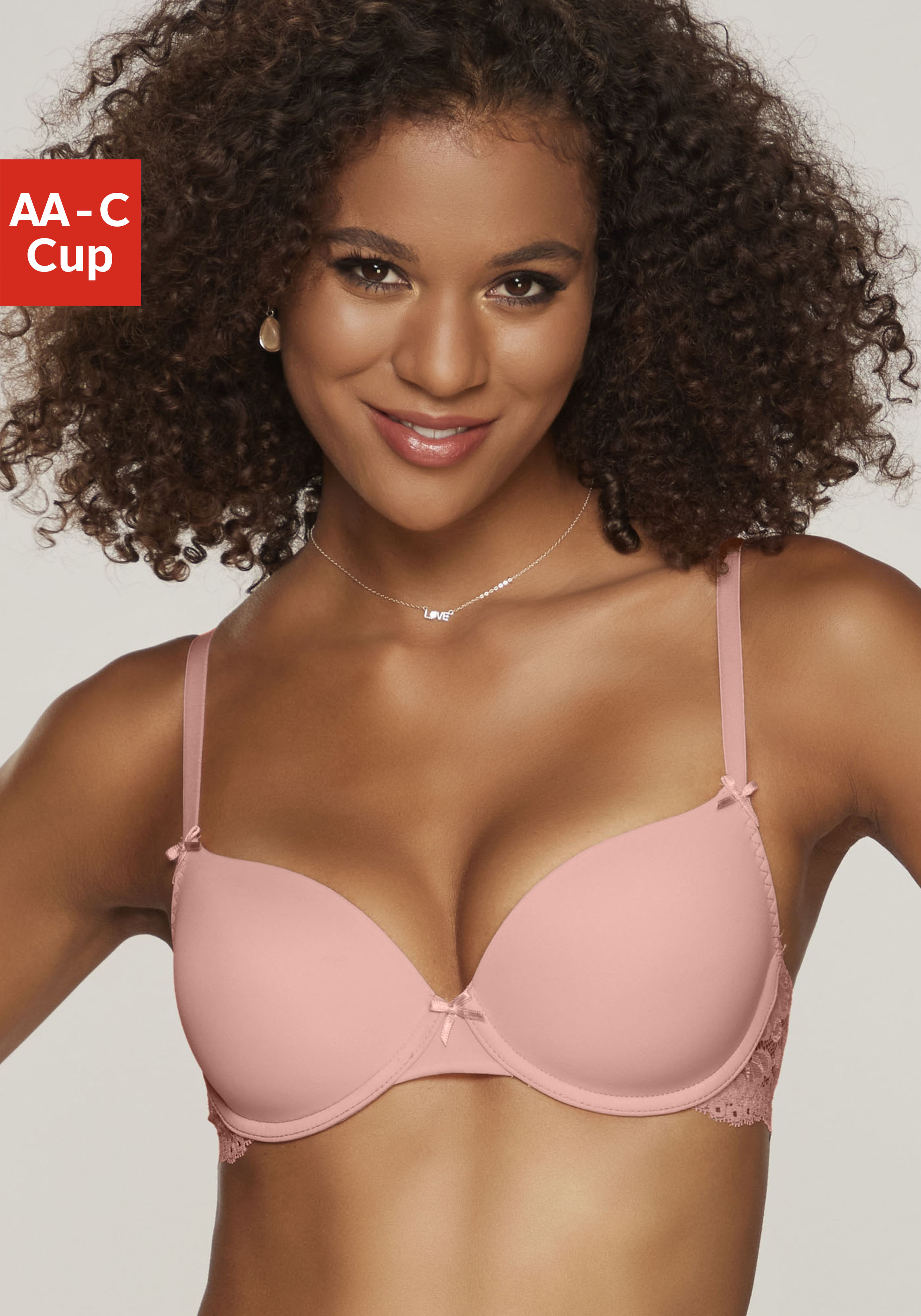 Nuance by Lascana Schalen-BH ", BH mit Bügel, mit Spitzenrücken & nahtlosen Schalen" als Dessous-Set kombinierbar, sexy Dessous, sexy Unterwäsche