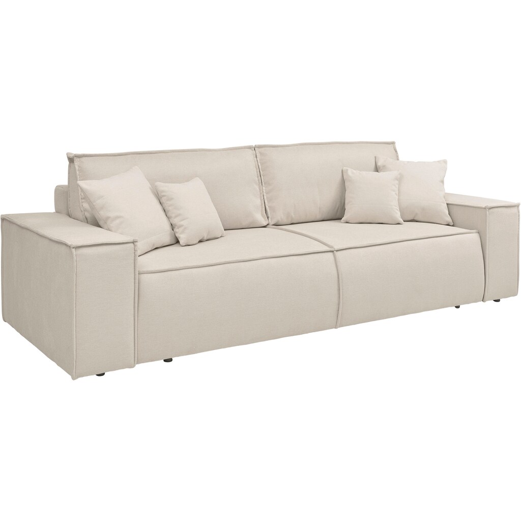 andas 3-Sitzer »FINNLEY Schlafsofa 257 cm, Schlaffunktion mit Bettkasten (200/136cm),«