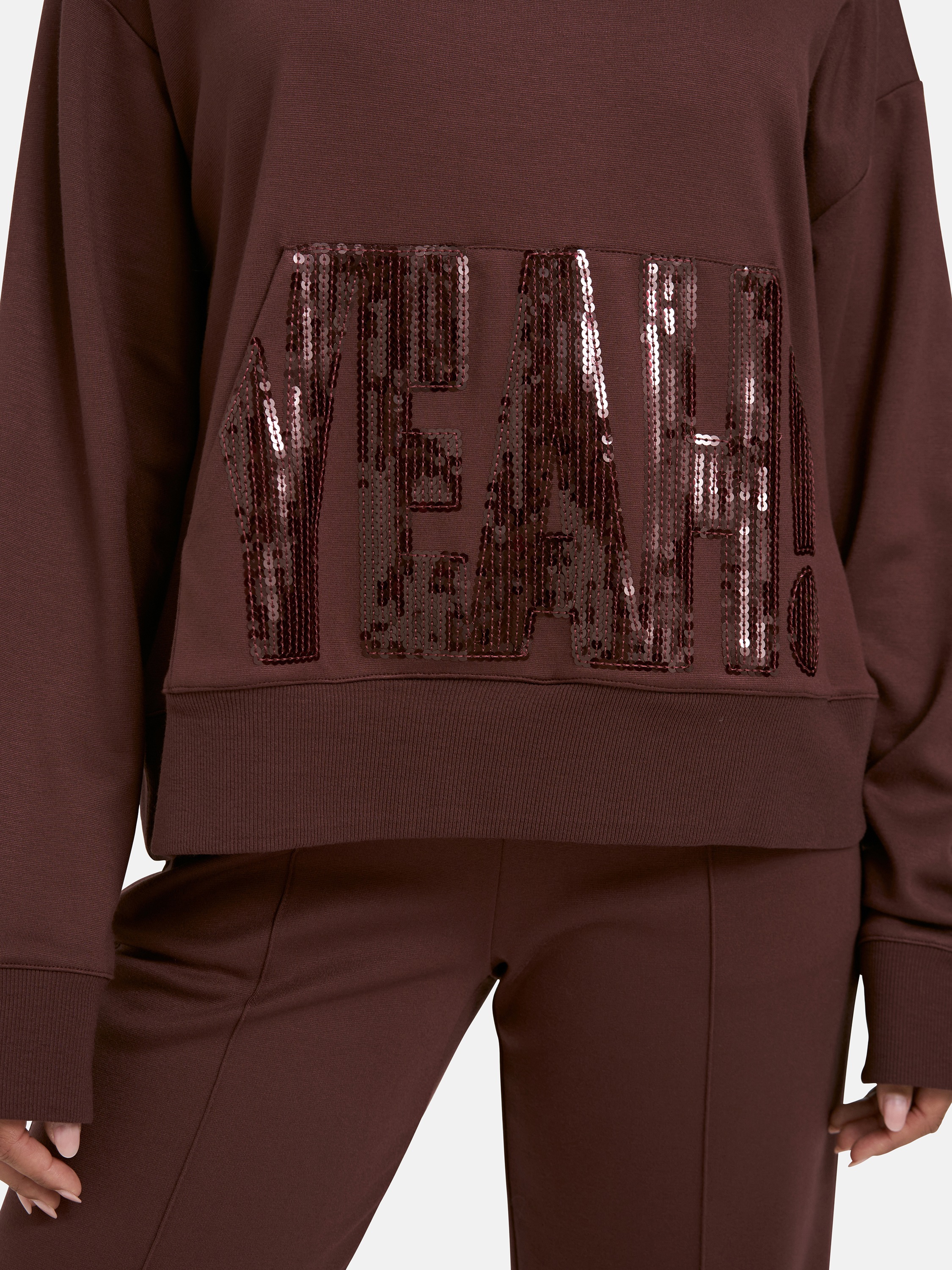 Milano Italy Kapuzensweatshirt mit Pailletten-Schriftzug