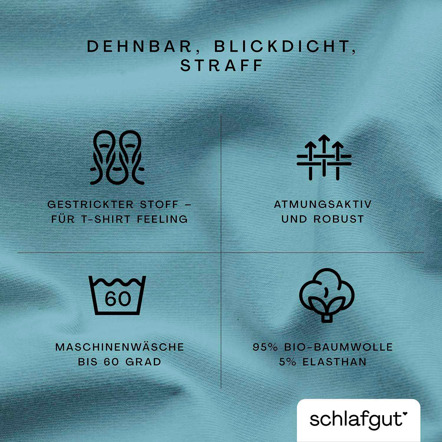 Thumbnail - Schlafgut Spannbettlaken "PURE BOXSPRING Bio-Baumwolle mit Elasthan, 170 g/m², Bettlaken" aus Bio-Baumwolle, für Matratz...