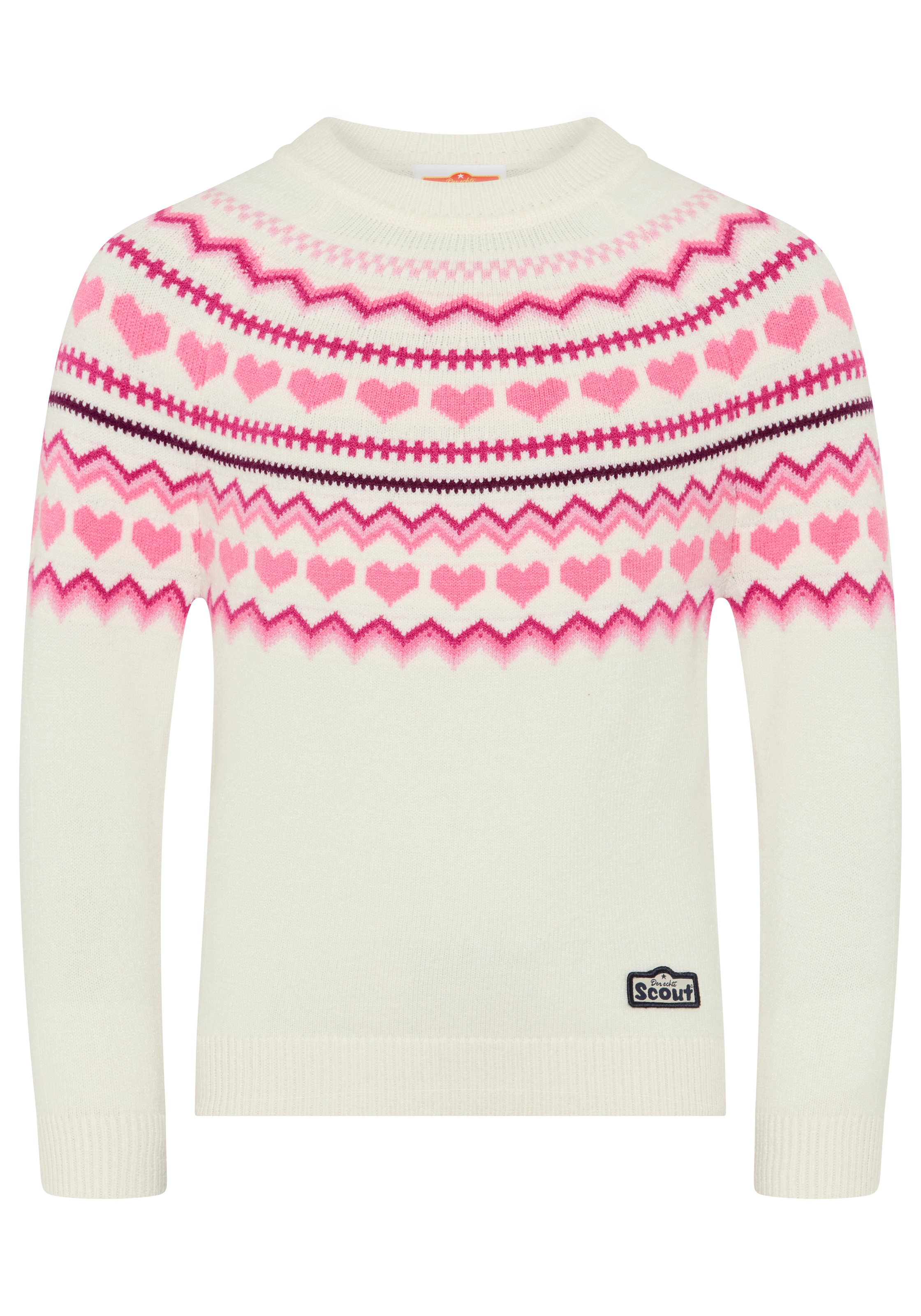 Scout Strickpullover »Jaccquard Pullover - Herzendesign - NEU von SCOUT« Herz-Jaccquard Pullover, kuschelig weich, elastisches Strickmaterial
