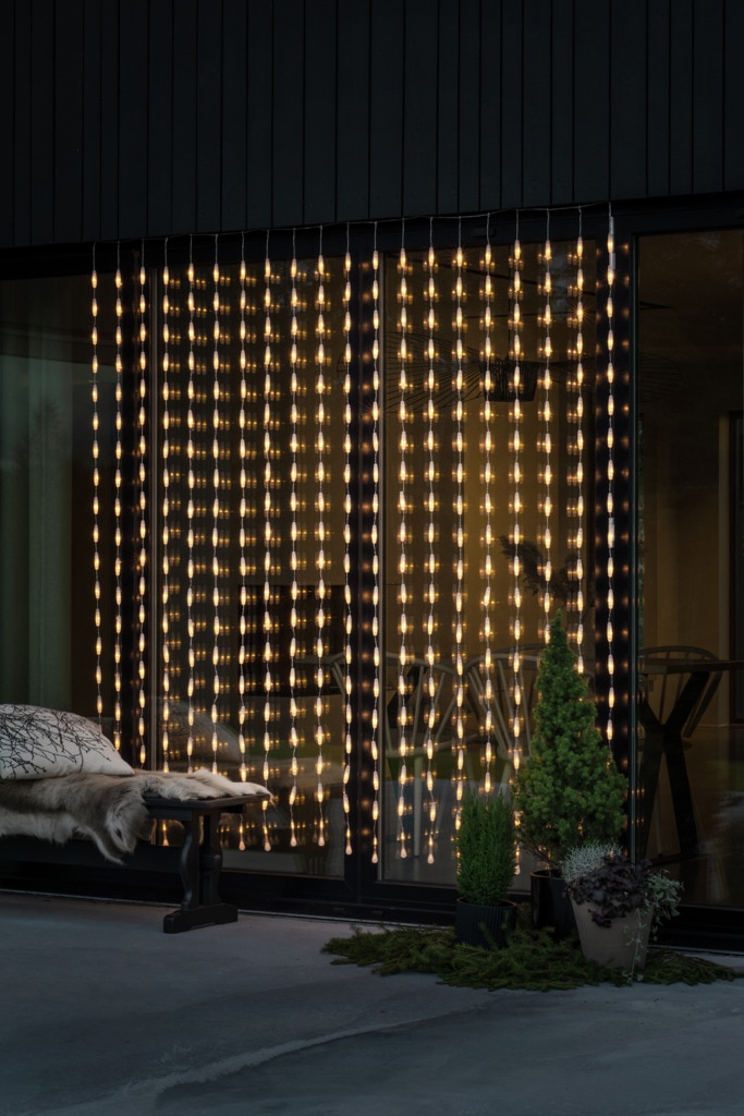 KONSTSMIDE LED-Lichtervorhang »Weihnachtsdeko aussen«, 400 warm weiße Dioden