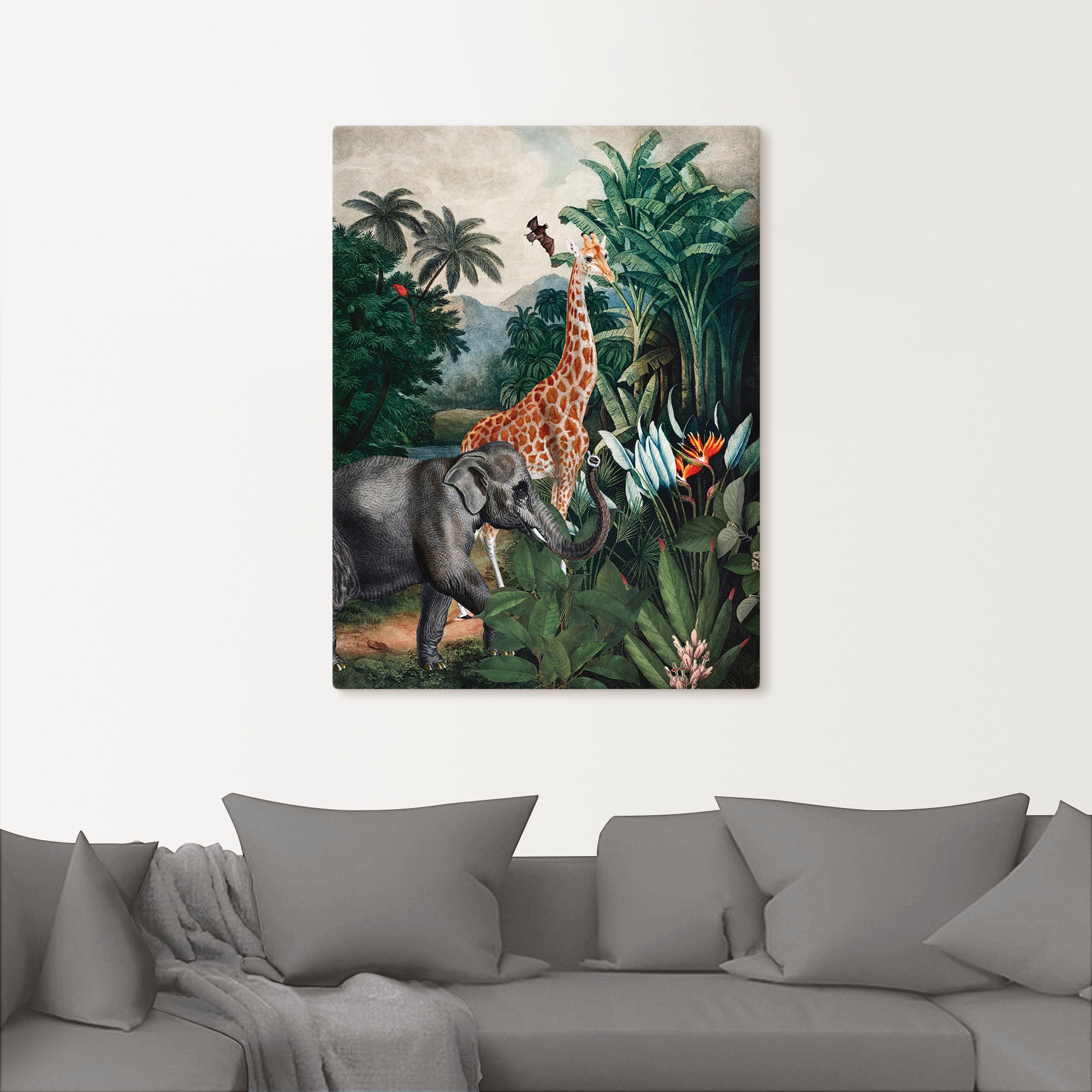 Artland Wandbild »Afrikanischer Dschungel«, Wildtiere, (1 St.), als Alubild, Outdoorbild, Leinwandbild, Poster in verschied. Größen