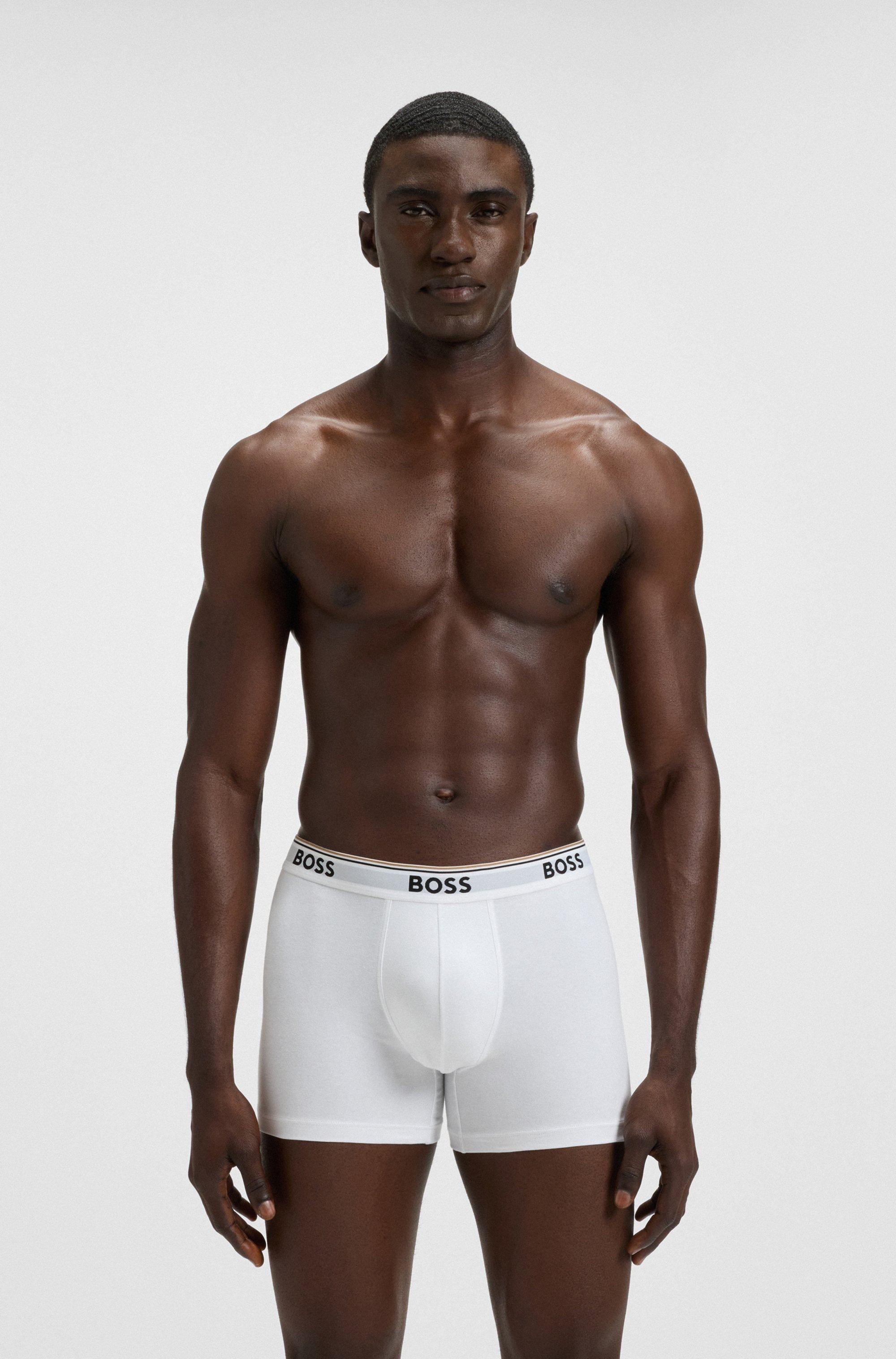 BOSS Langer Boxer »Brief 3 PACK«, mit farblich passendem Webbund