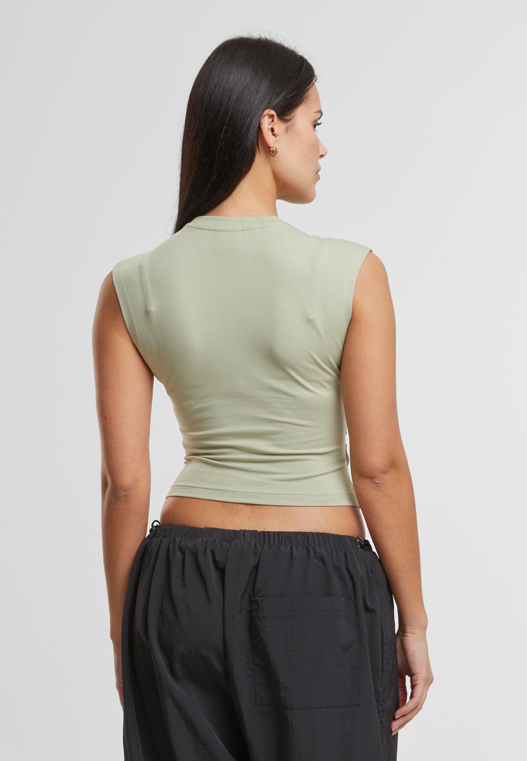 URBAN CLASSICS T-Shirt »Urban Classics Ladies Cropped Wrapped Top«, (1 tlg.)