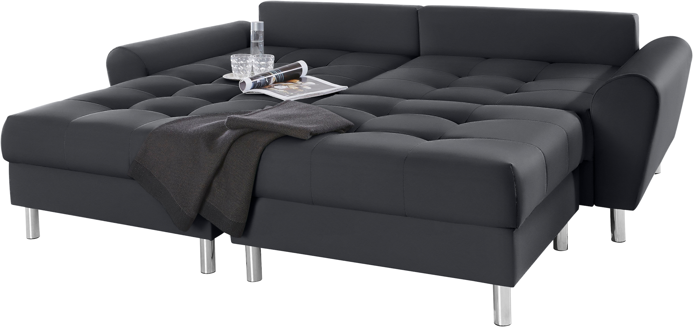 COLLECTION AB Ecksofa »Rada L-Form«, inklusive Hocker, Bettfunktion und Federkern