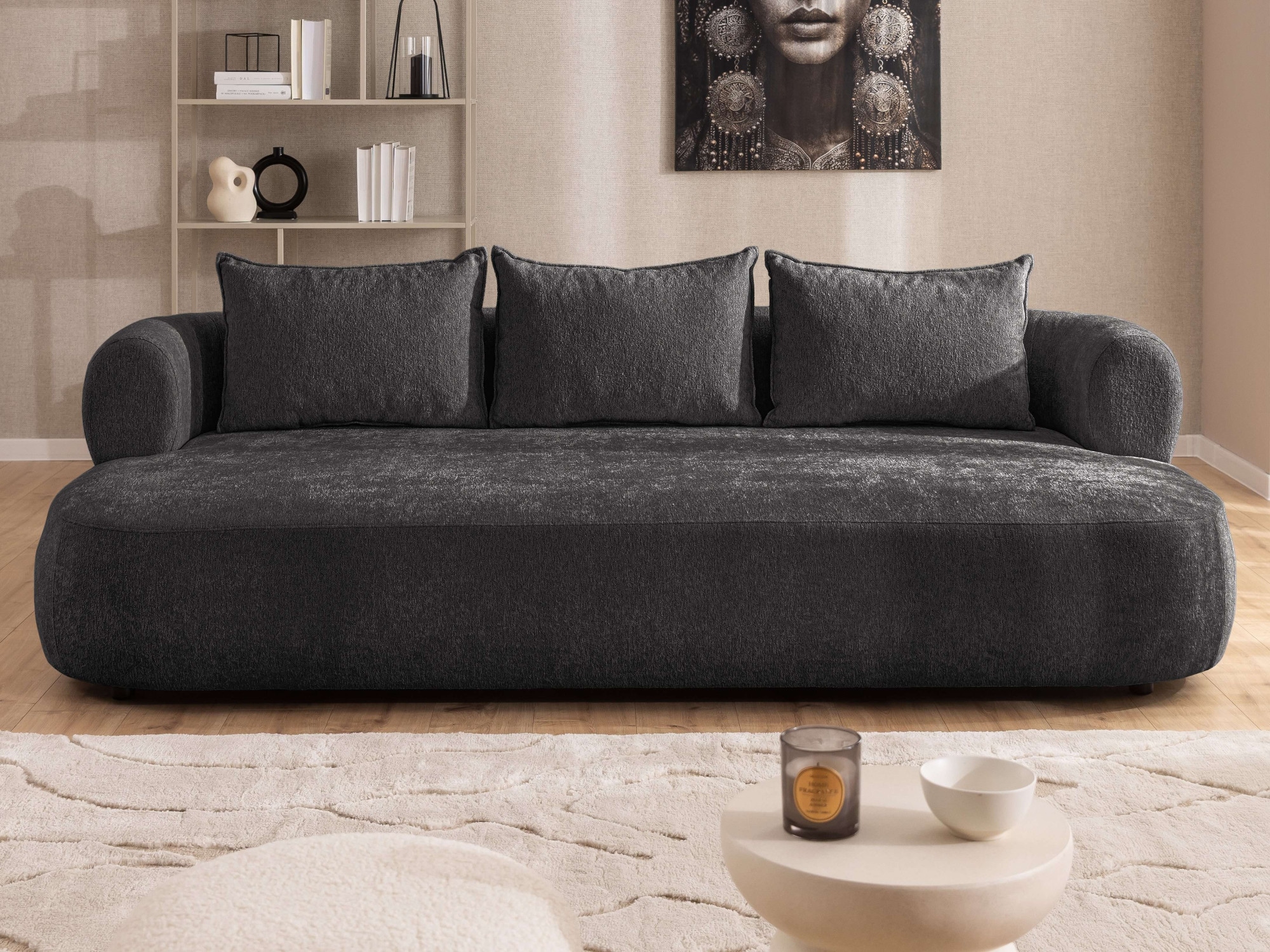 Home affaire Big-Sofa "LUSSAC 4-Sitzer Design-Sofa mit Zierkissen, Maße B/T günstig online kaufen