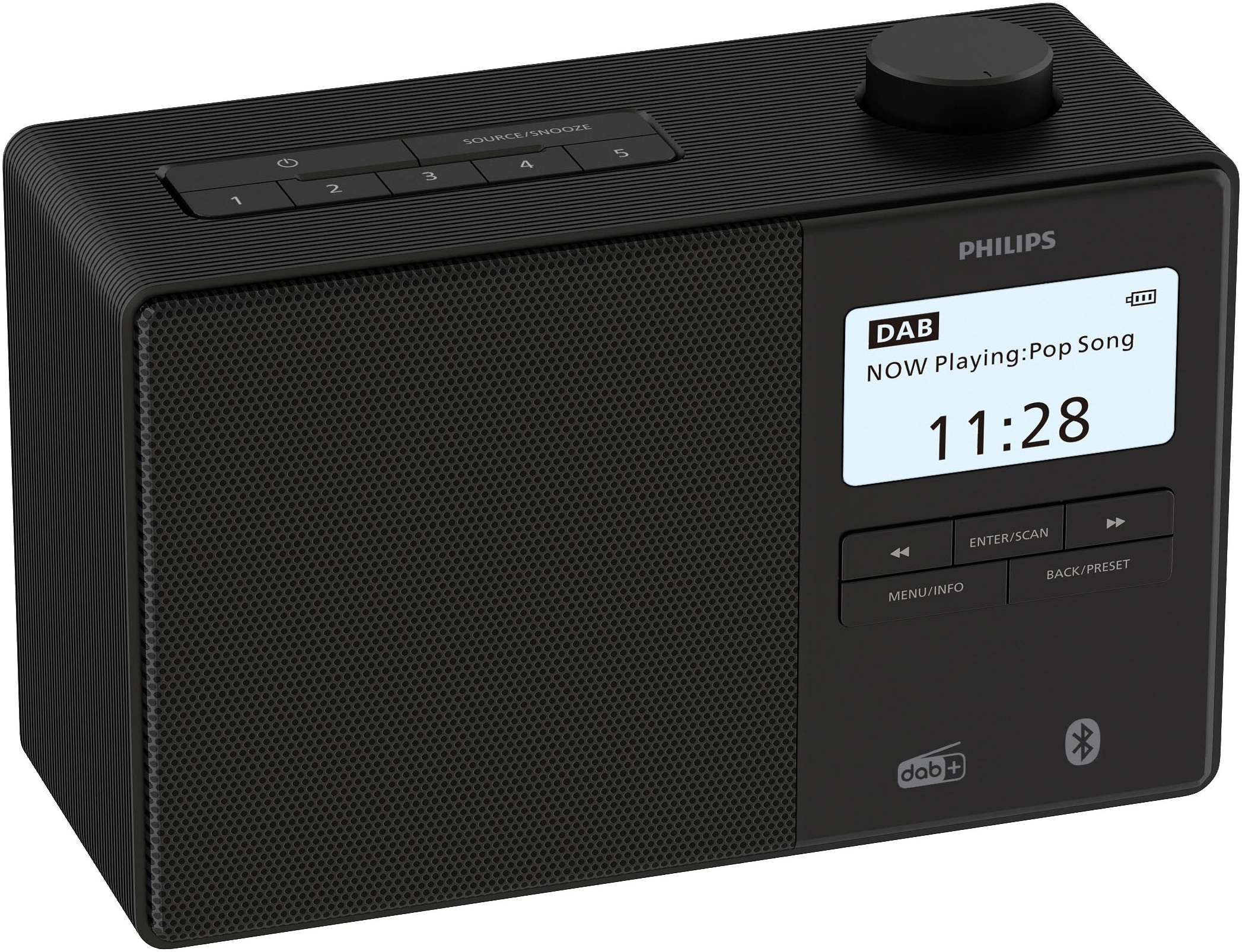 PHILIPS Uhrenradio "TAR5600", B:22,2cm H:14,7cm T:9,6cm, schwarz, Radios