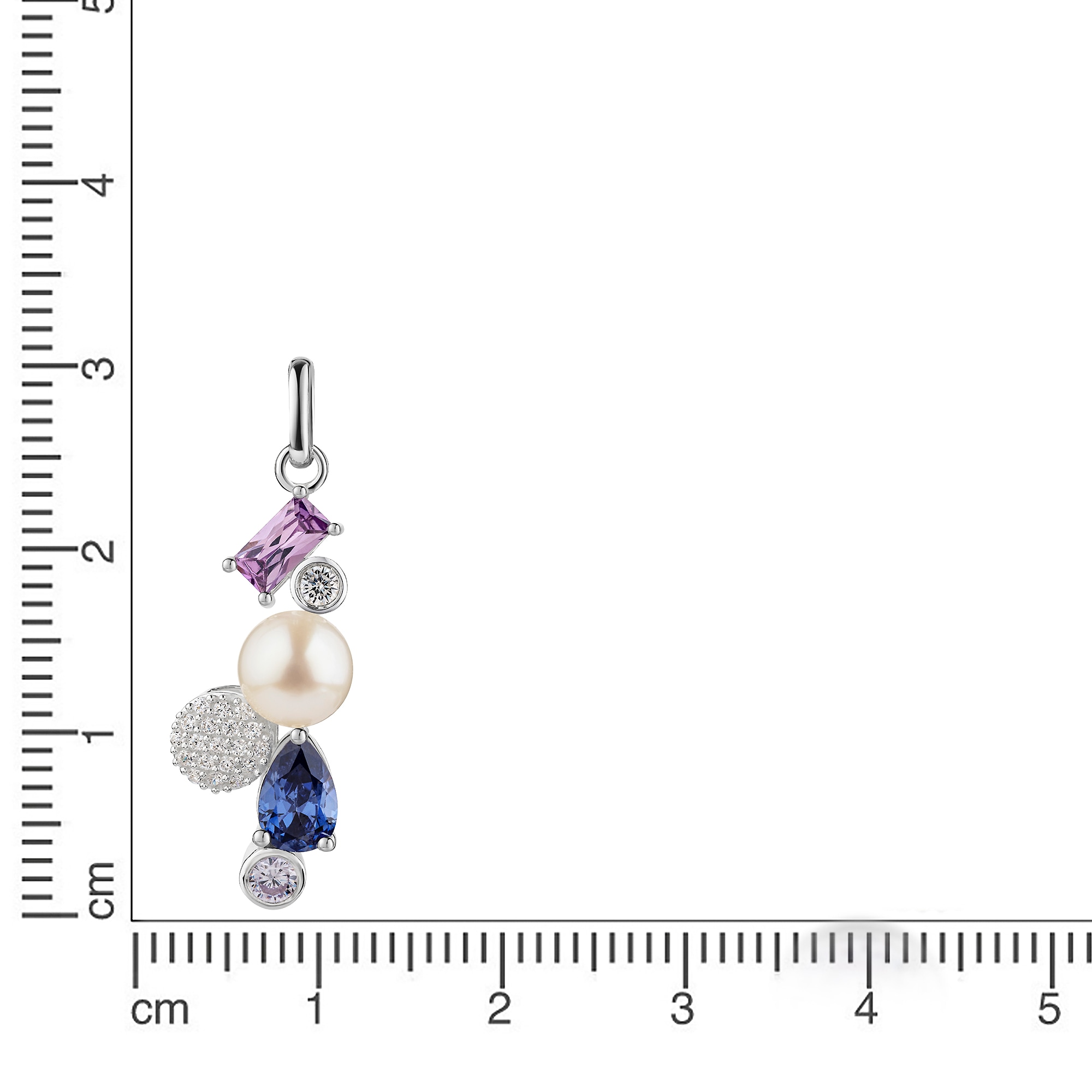 Firetti Kette mit Anhänger »Geschenk Silber 925 Halsschmuck Ankerkette Baguette Kreis Tropfen« mit Zirkonia (synth.) - mit Süßwasserzuchtperle