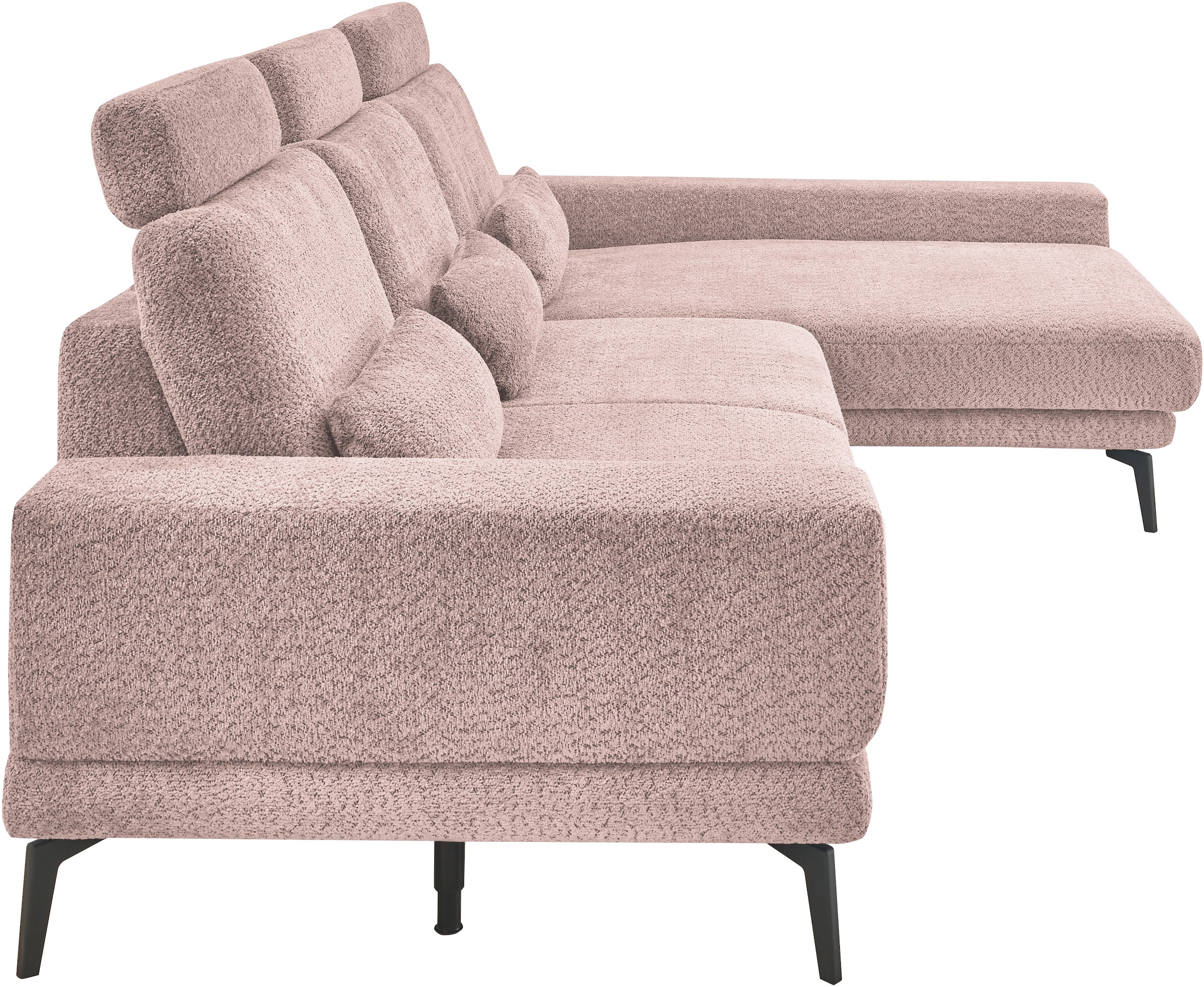 set one by Musterring Ecksofa »SO 3600, inkl motor. Sitztiefenverstellung, Kopfstützen, Nierenkissen«, Sitzhöhe 42 cm, Kaltschaum, Breite 293 x Tiefe 180 cm, Kama rose